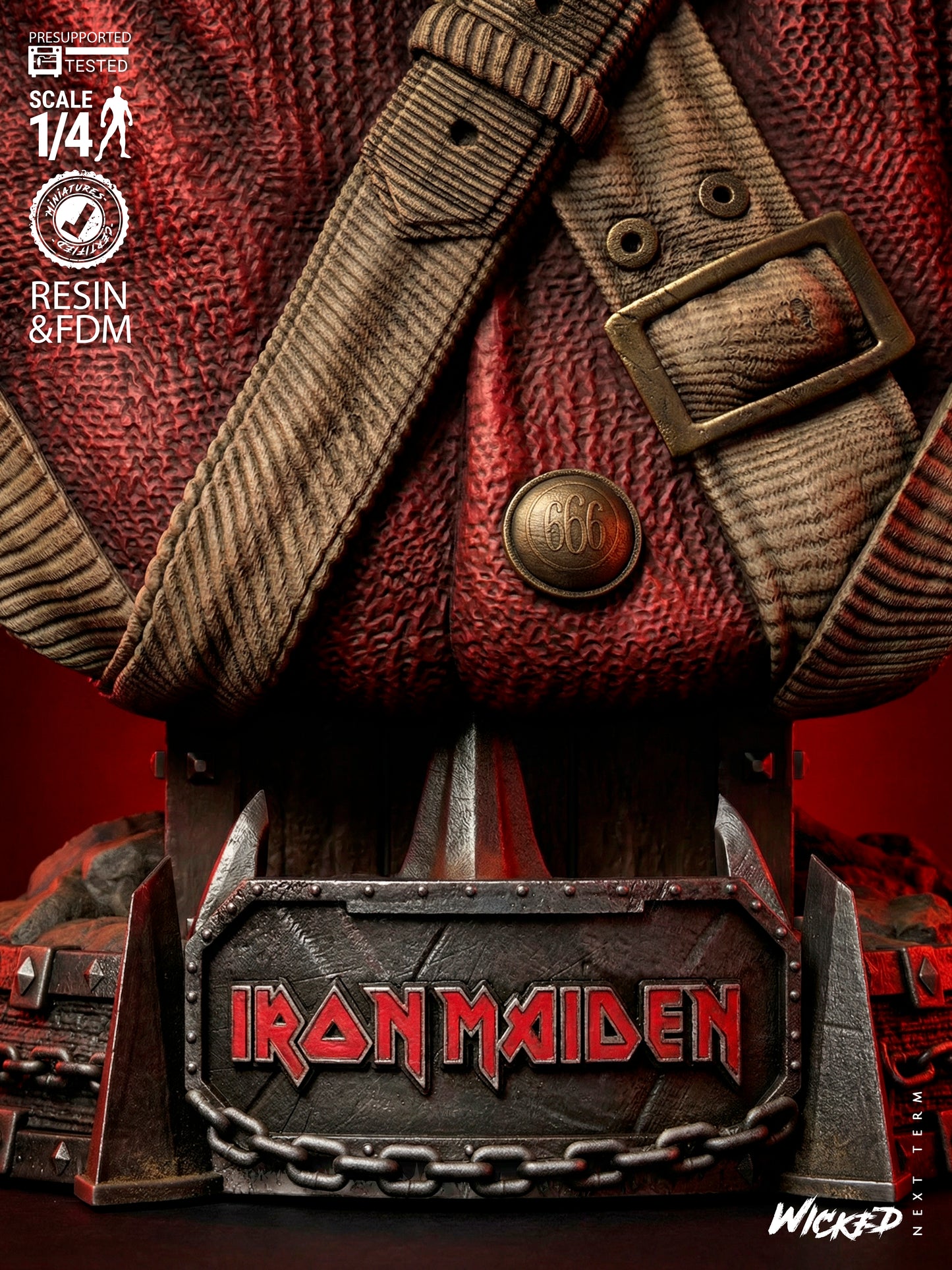 Iron Maiden Bust - 4 and 8 Scale 3D Printed Model Kit