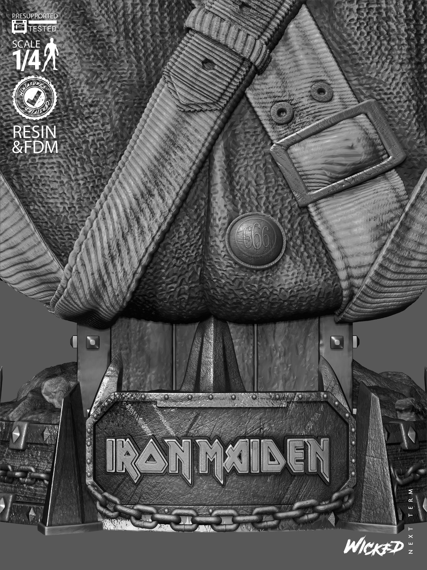 Iron Maiden Bust - 4 and 8 Scale 3D Printed Model Kit
