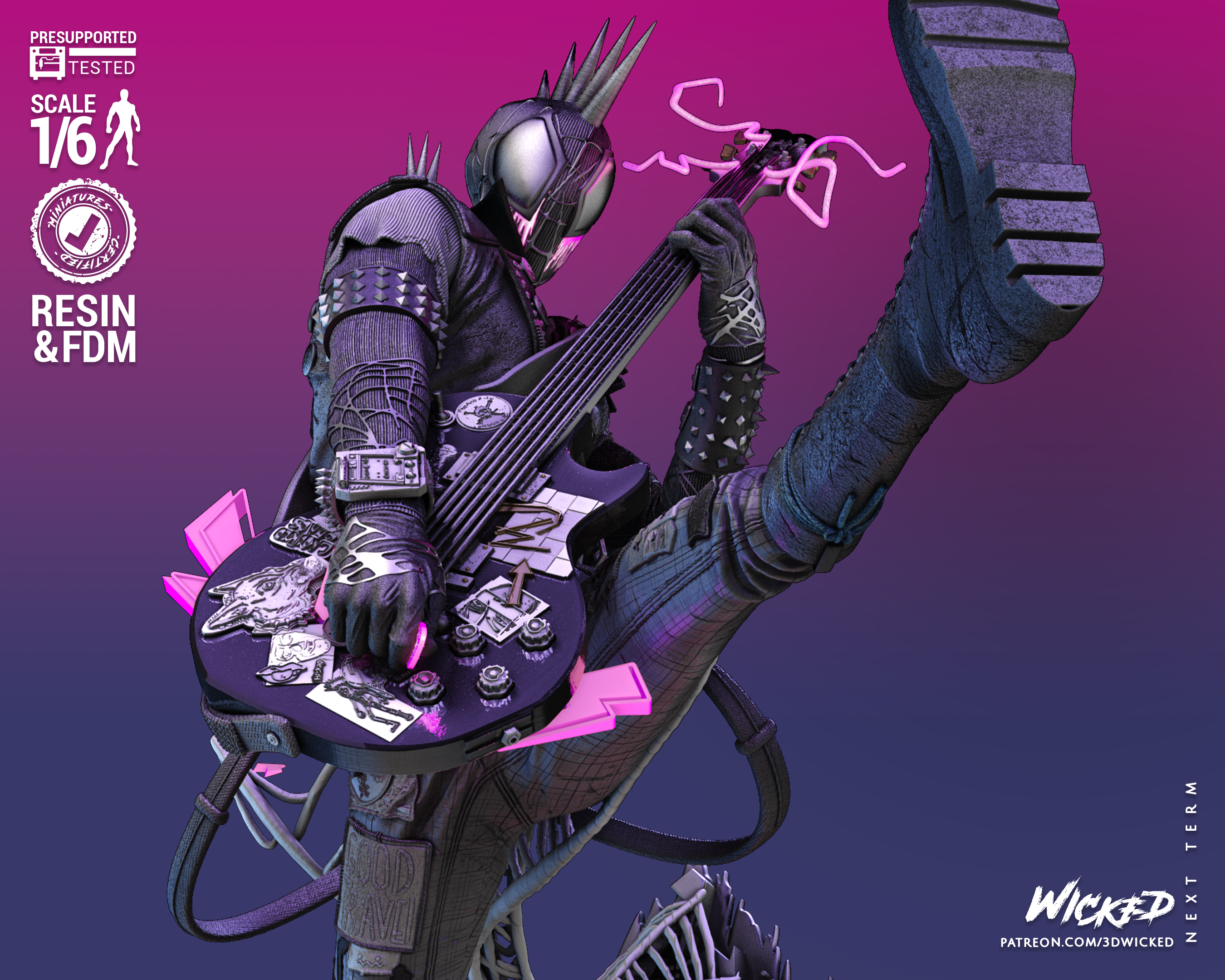 Spider Punk (Fan Art) Sculpture - 6 or 12 scale (440mm or 220mm) - 3D Print