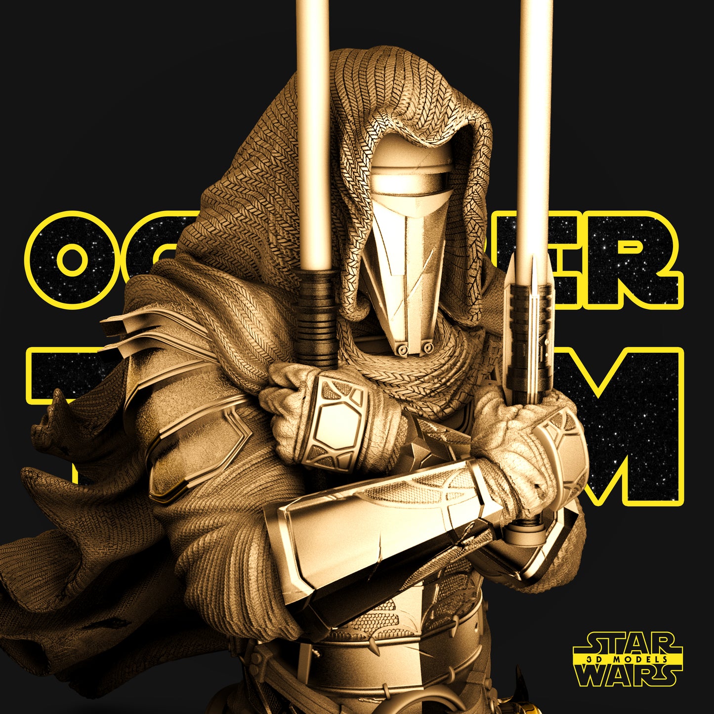 Darth Revan Bust (Fan Art) - 1:4 or 1:8 Scale (320mm or 160mm) - 3D Printed