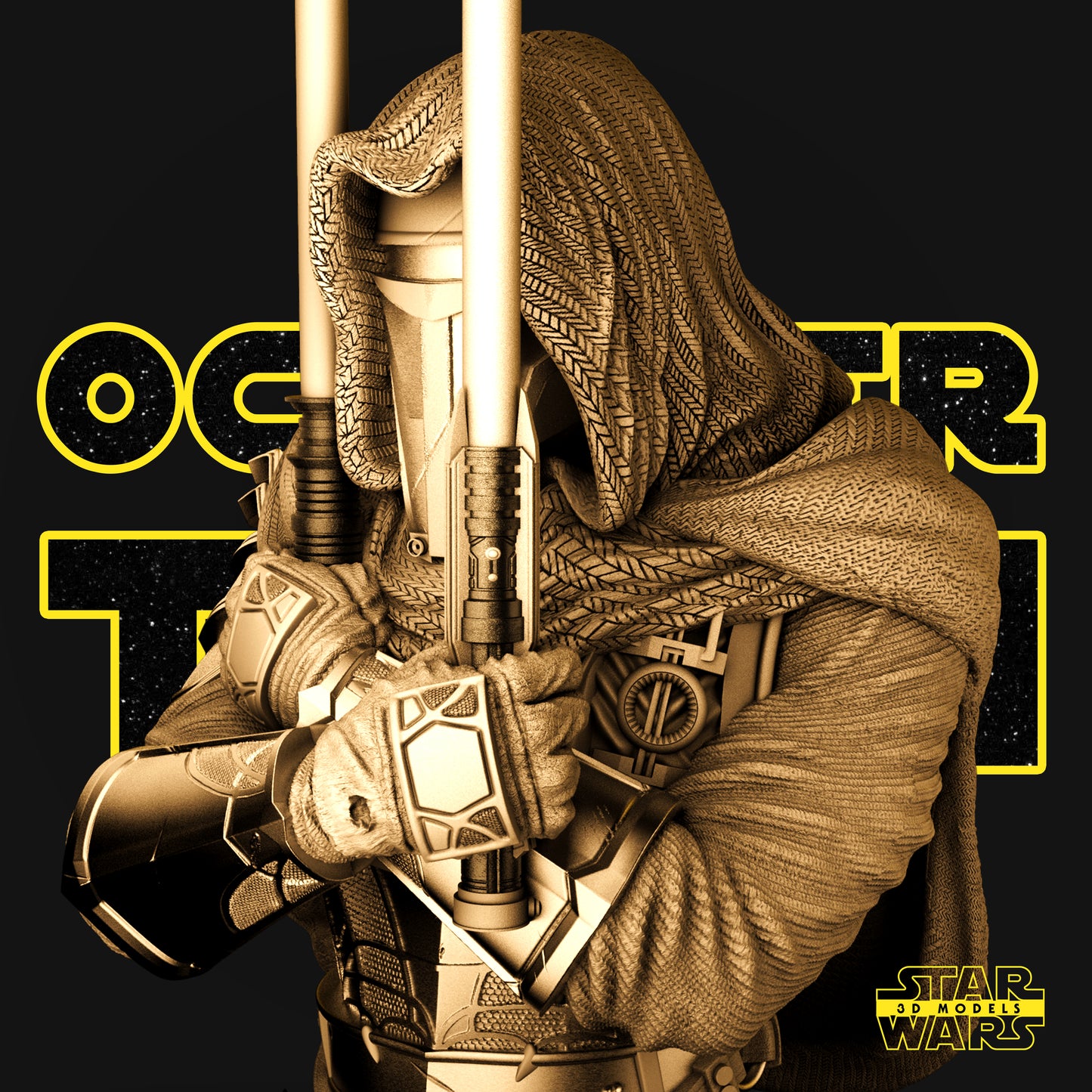 Darth Revan Bust (Fan Art) - 1:4 or 1:8 Scale (320mm or 160mm) - 3D Printed