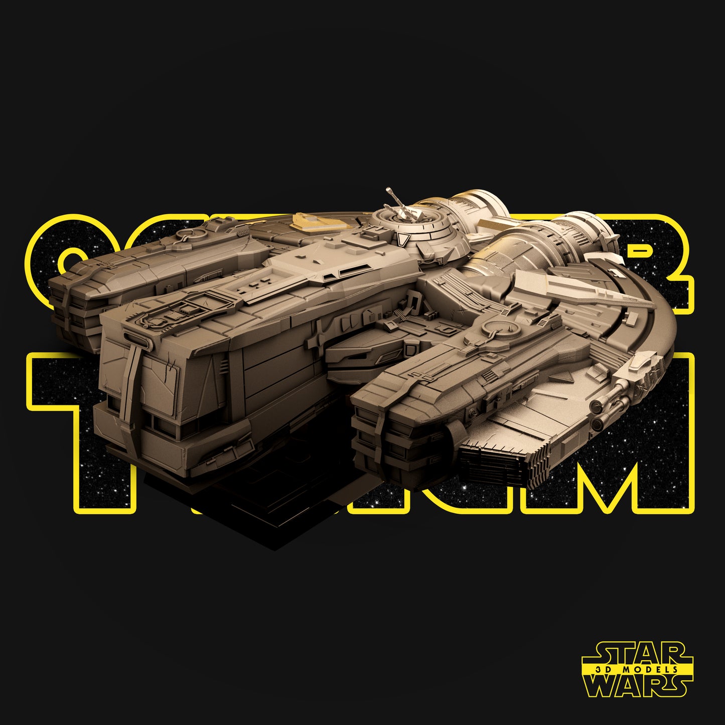 Eban Hawk Ship (Fan Art) - 500mm or 250mm wide - 3D Printed