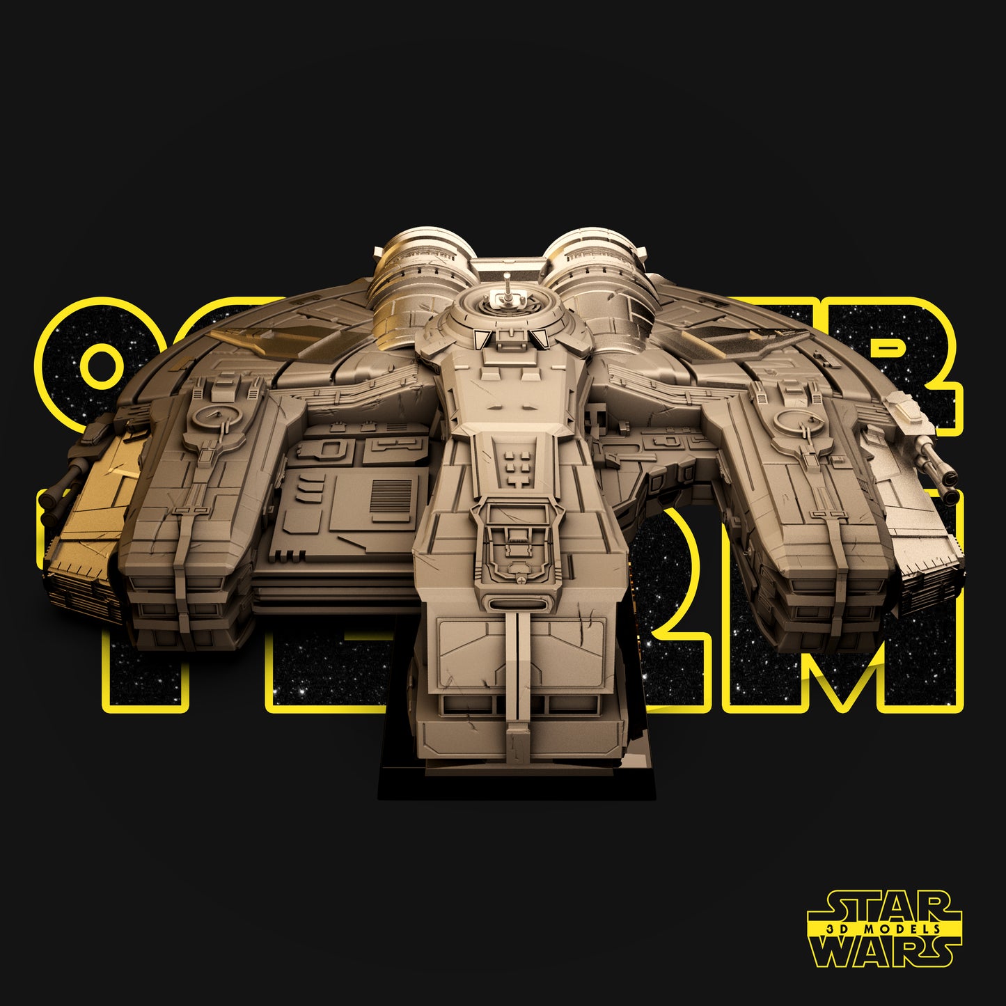Eban Hawk Ship (Fan Art) - 500mm or 250mm wide - 3D Printed