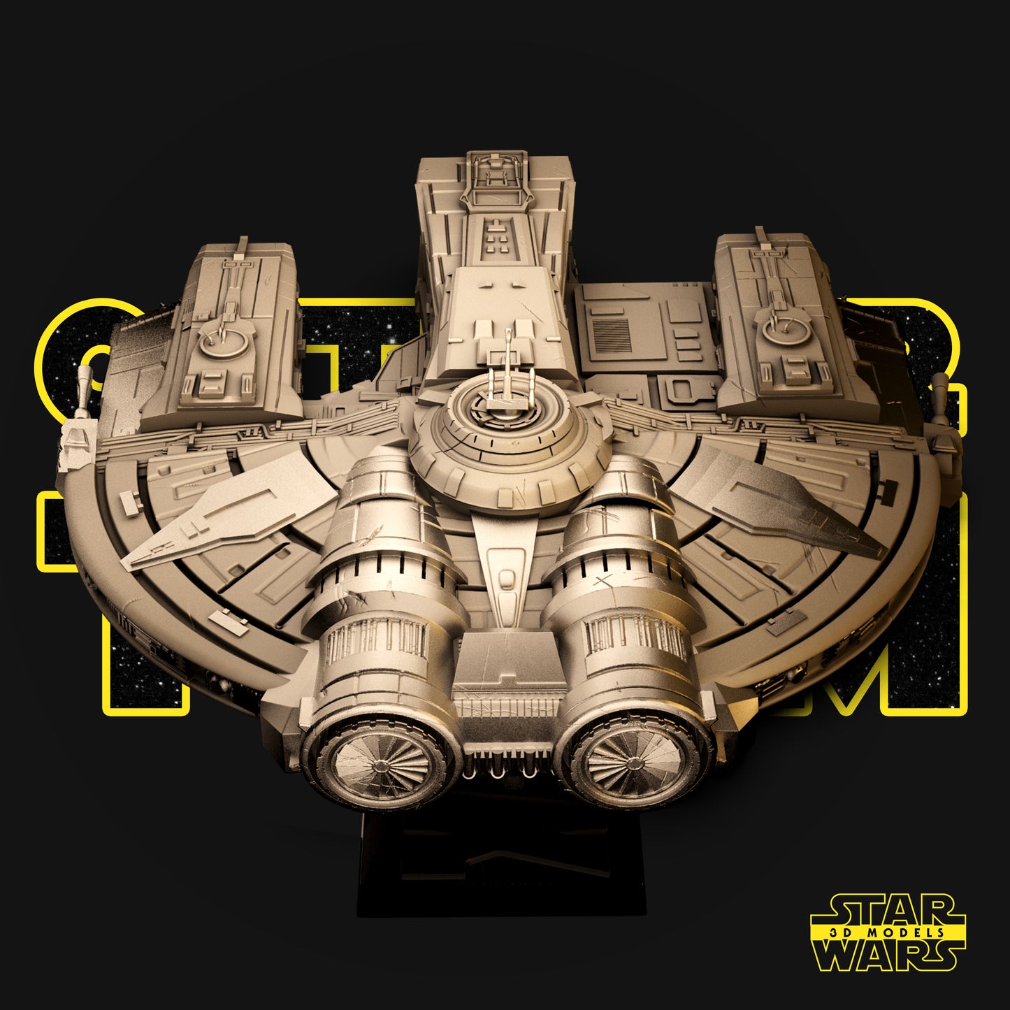 Eban Hawk Ship (Fan Art) - 500mm or 250mm wide - 3D Printed