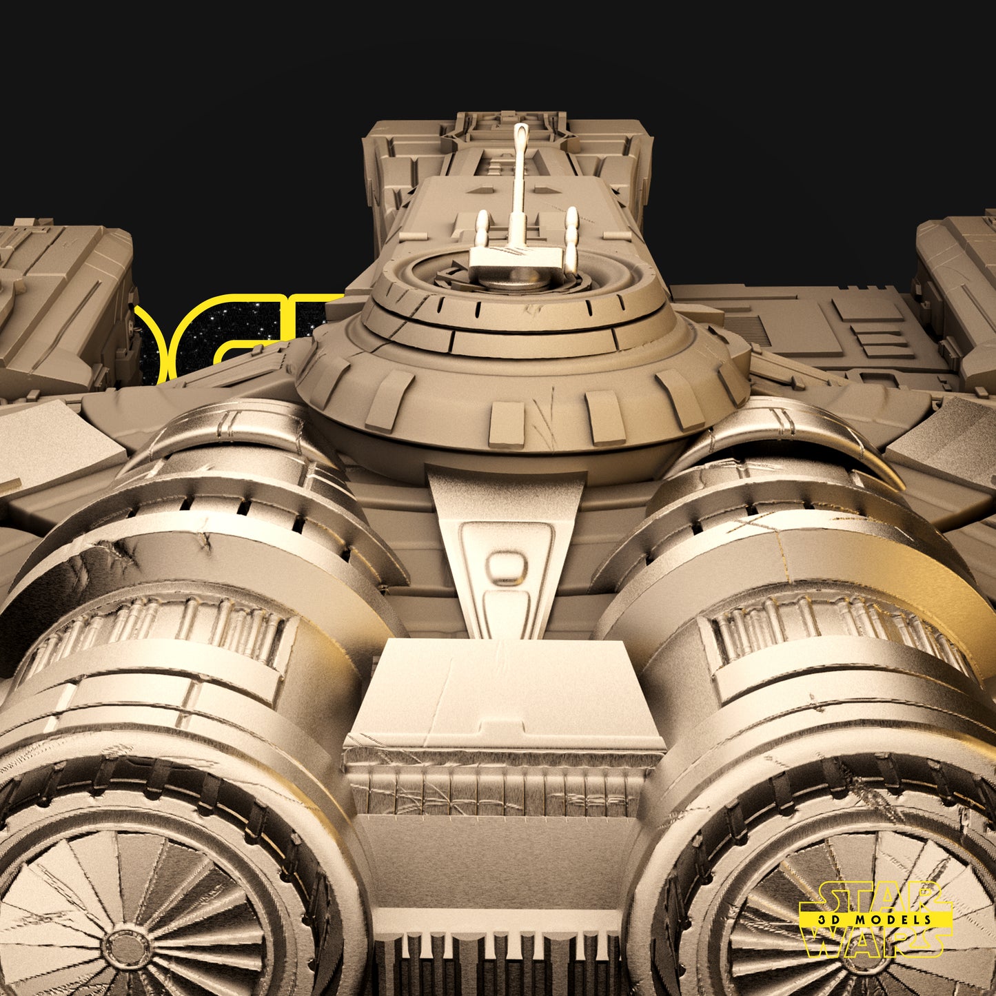 Eban Hawk Ship (Fan Art) - 500mm or 250mm wide - 3D Printed