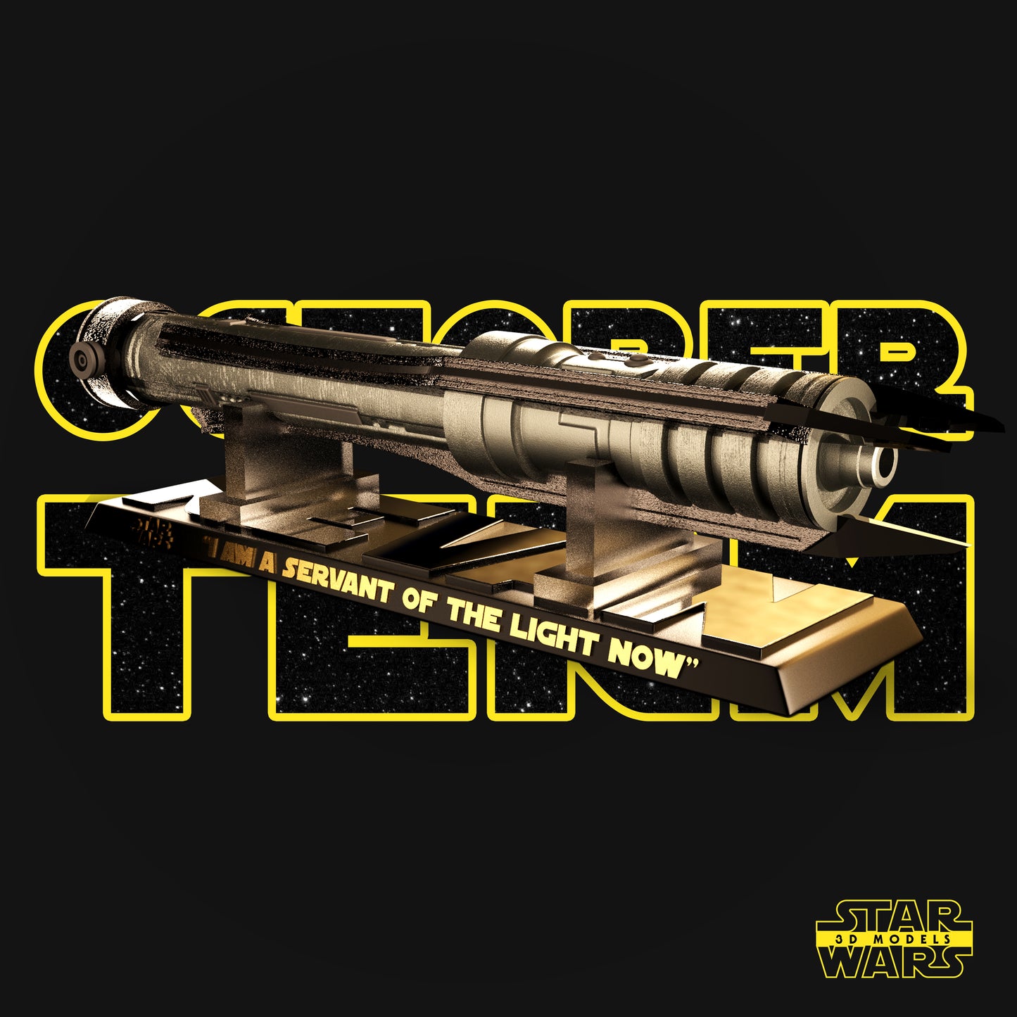 Darth Revan Light Saber (Red) (Fan Art) - 1:1 or 1:2 Scale (300mm or 150mm Long) - 3D Printed