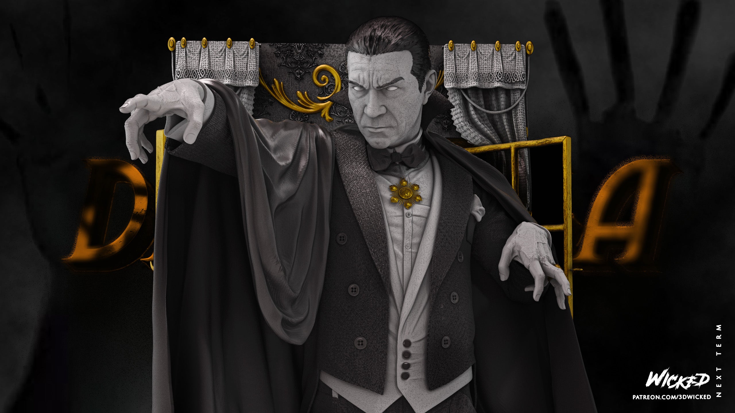 Dracula (Fan Art) Statue - 6 or 12 scale (360mm or 180mm) - 3D Print