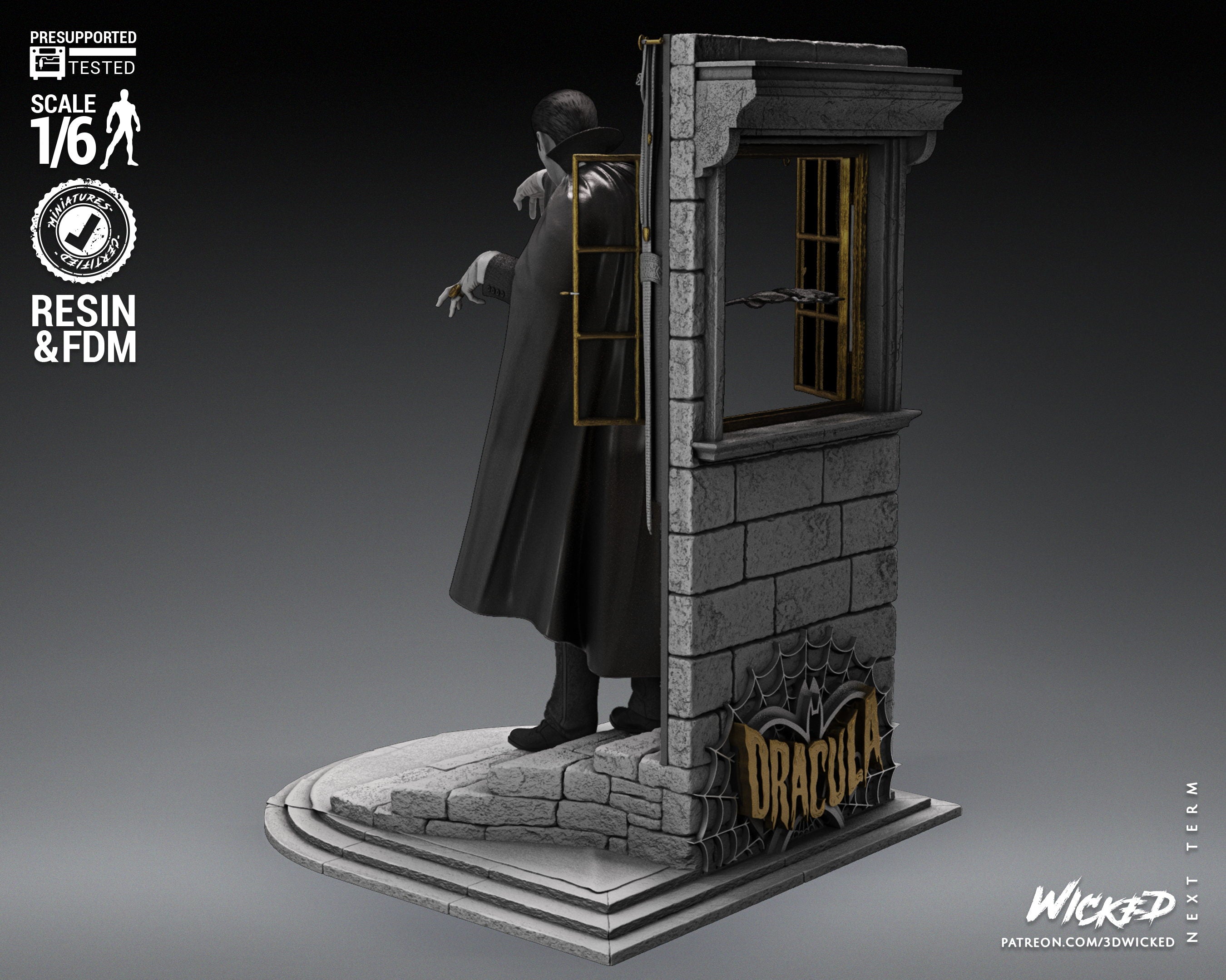 Dracula (Fan Art) Statue - 6 or 12 scale (360mm or 180mm) - 3D Print