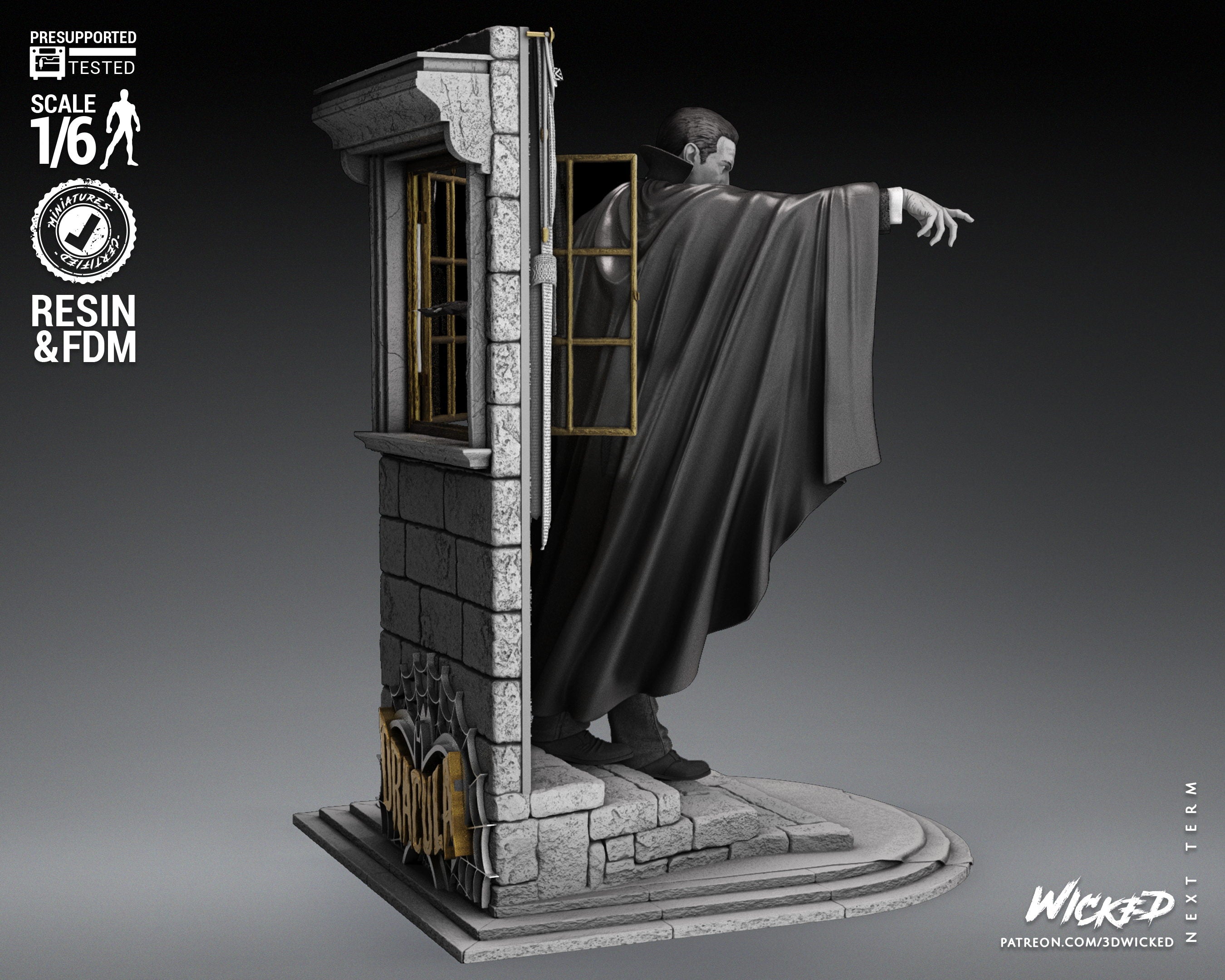 Dracula (Fan Art) Statue - 6 or 12 scale (360mm or 180mm) - 3D Print