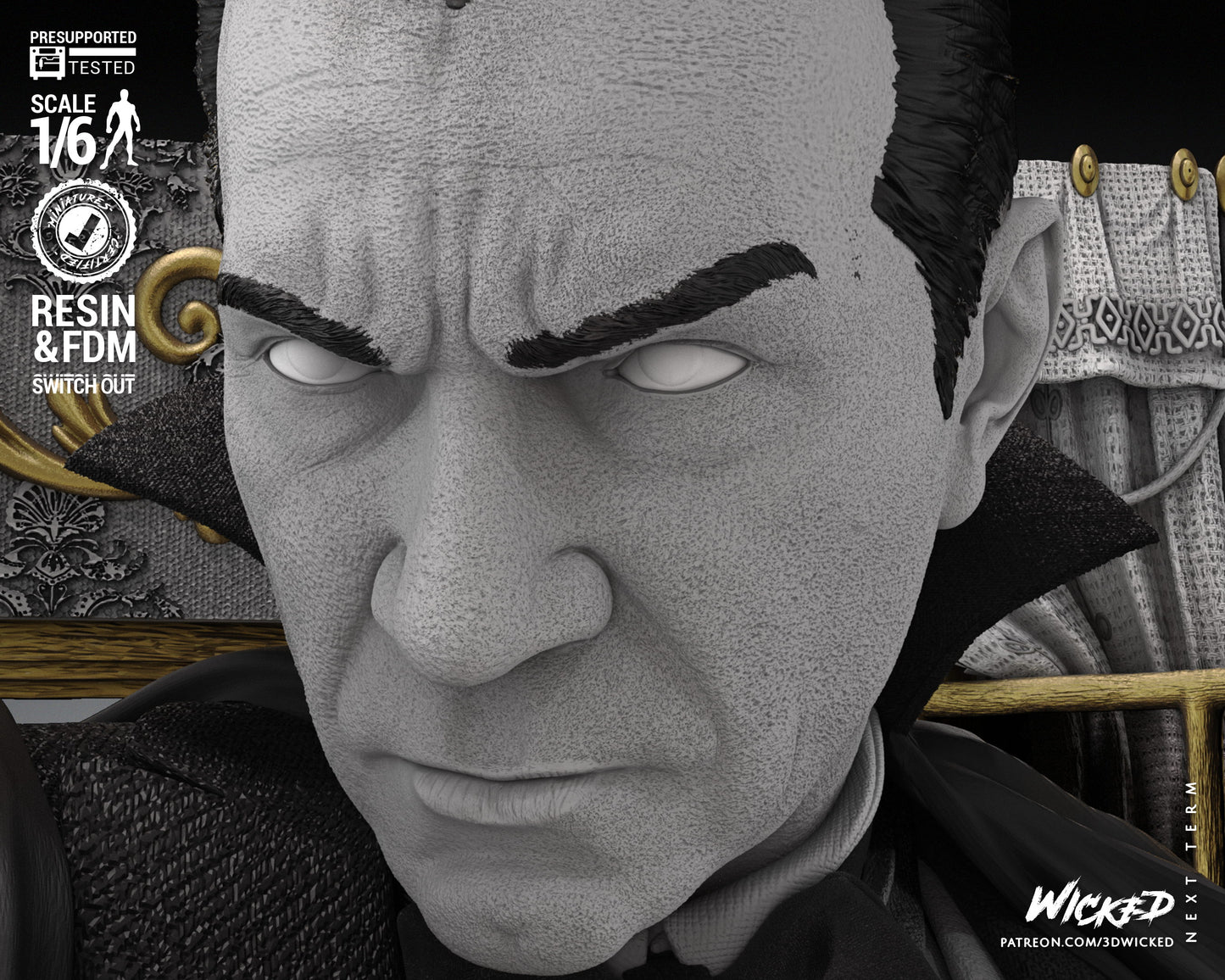 Dracula (Fan Art) Statue - 6 or 12 scale (360mm or 180mm) - 3D Print