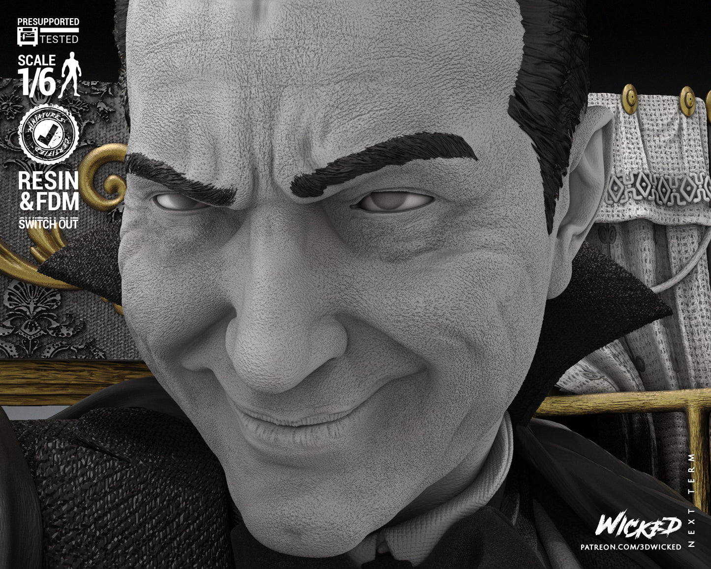 Dracula (Fan Art) Statue - 6 or 12 scale (360mm or 180mm) - 3D Print