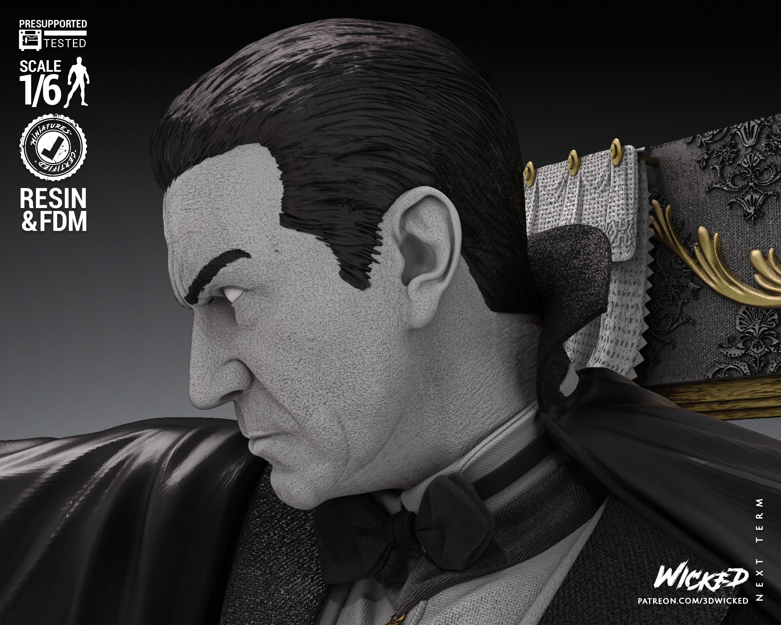 Dracula (Fan Art) Statue - 6 or 12 scale (360mm or 180mm) - 3D Print