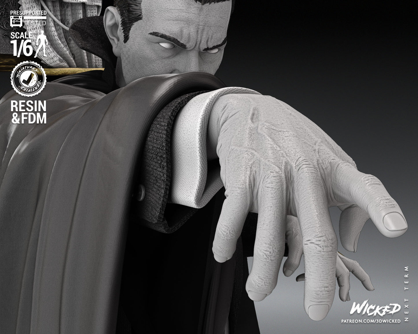 Dracula (Fan Art) Statue - 6 or 12 scale (360mm or 180mm) - 3D Print