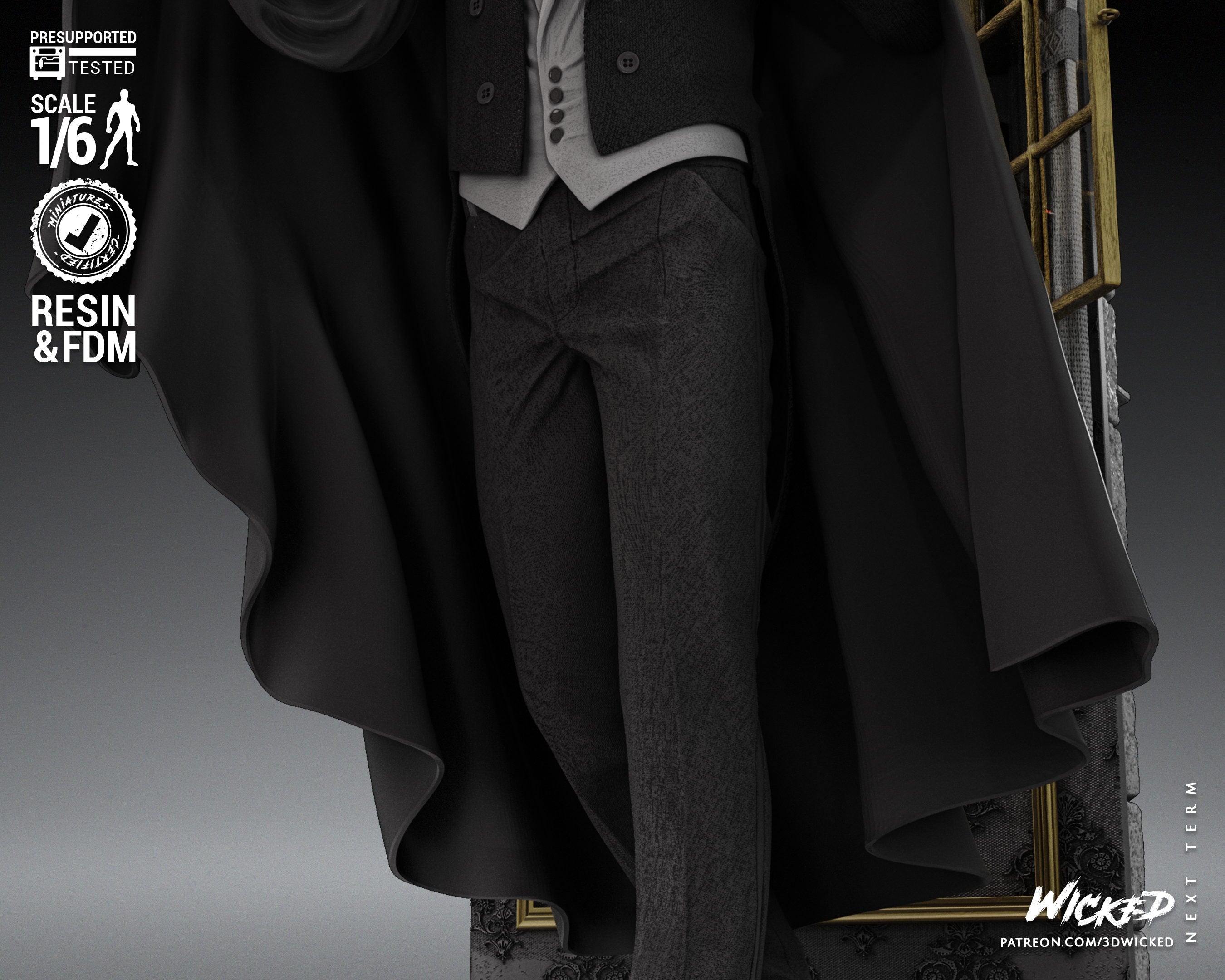 Dracula (Fan Art) Statue - 6 or 12 scale (360mm or 180mm) - 3D Print