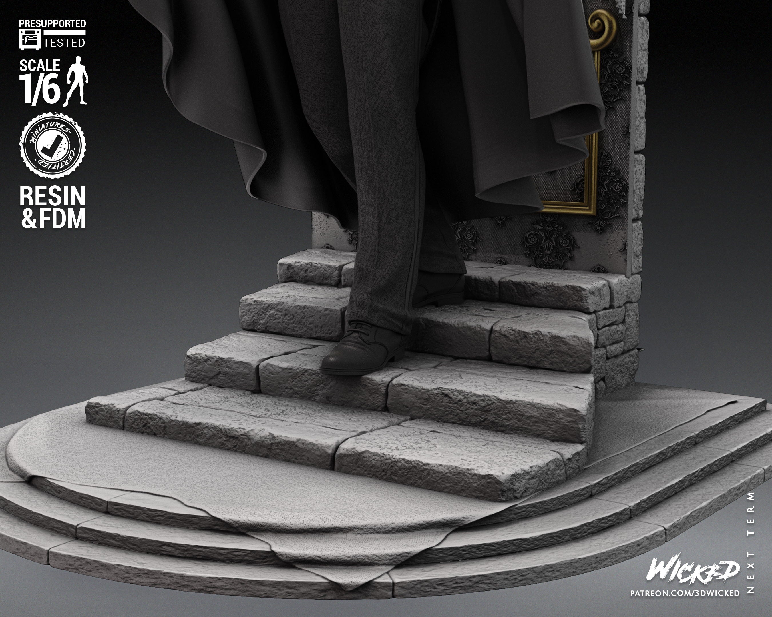 Dracula (Fan Art) Statue - 6 or 12 scale (360mm or 180mm) - 3D Print