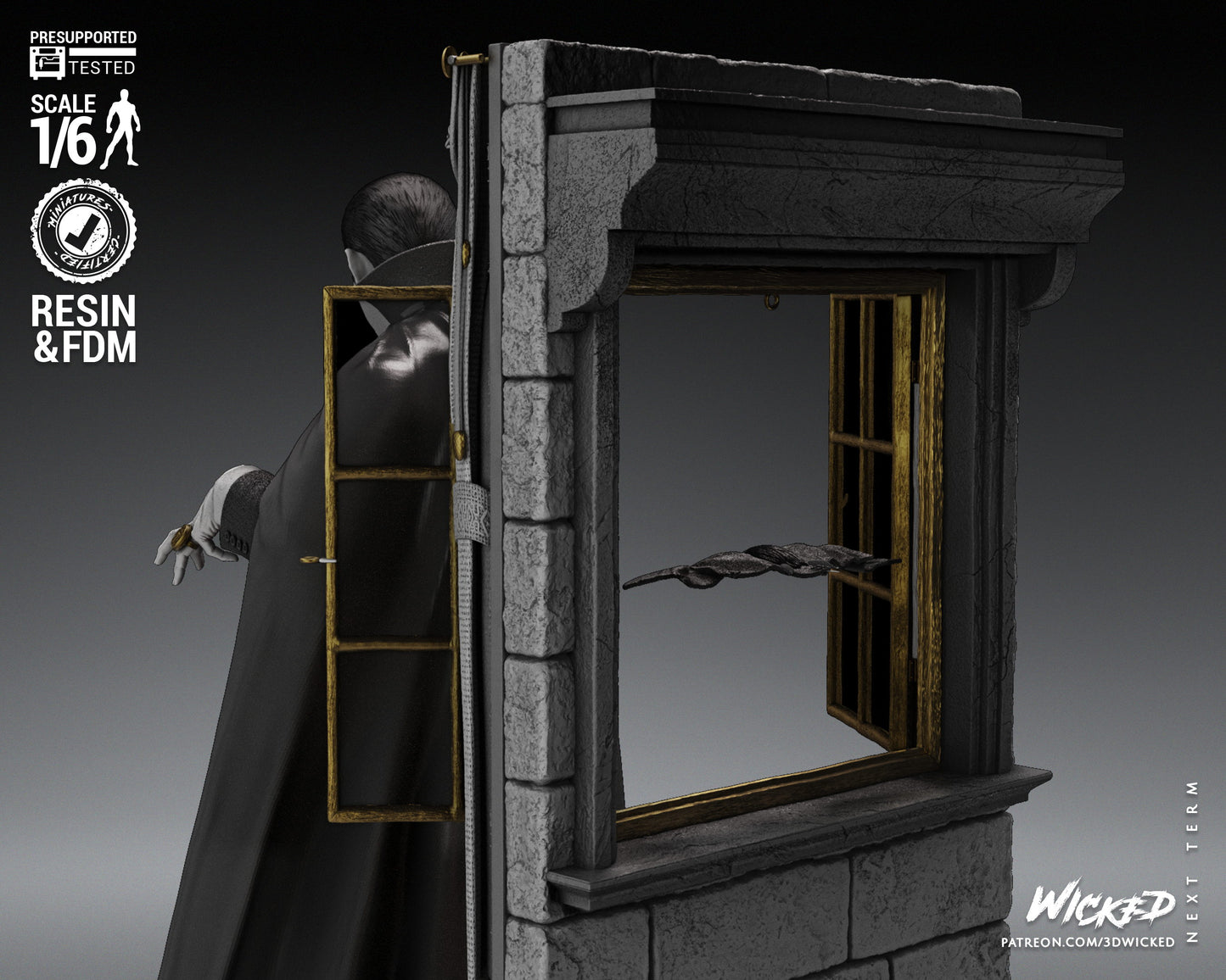 Dracula (Fan Art) Statue - 6 or 12 scale (360mm or 180mm) - 3D Print