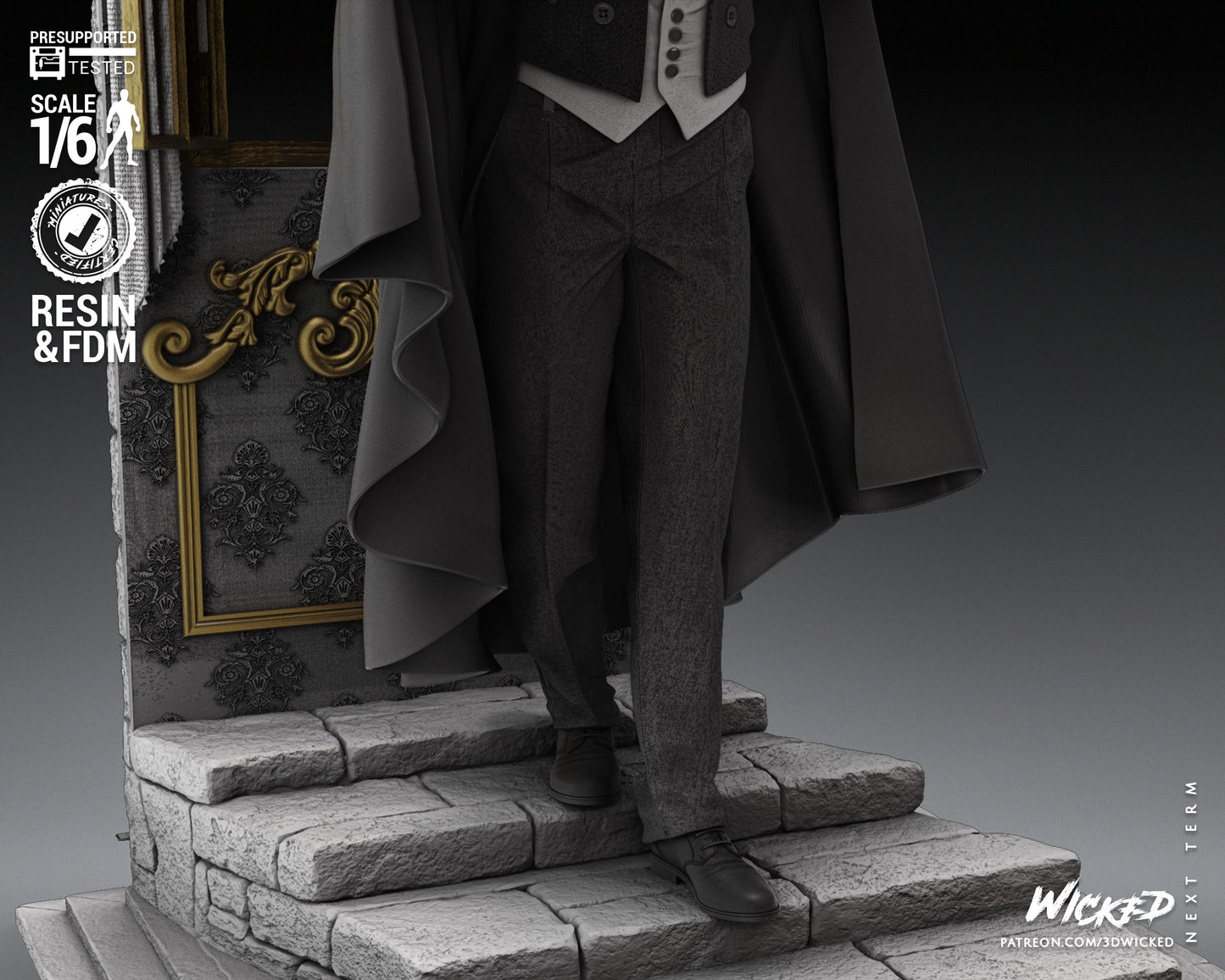Dracula (Fan Art) Statue - 6 or 12 scale (360mm or 180mm) - 3D Print
