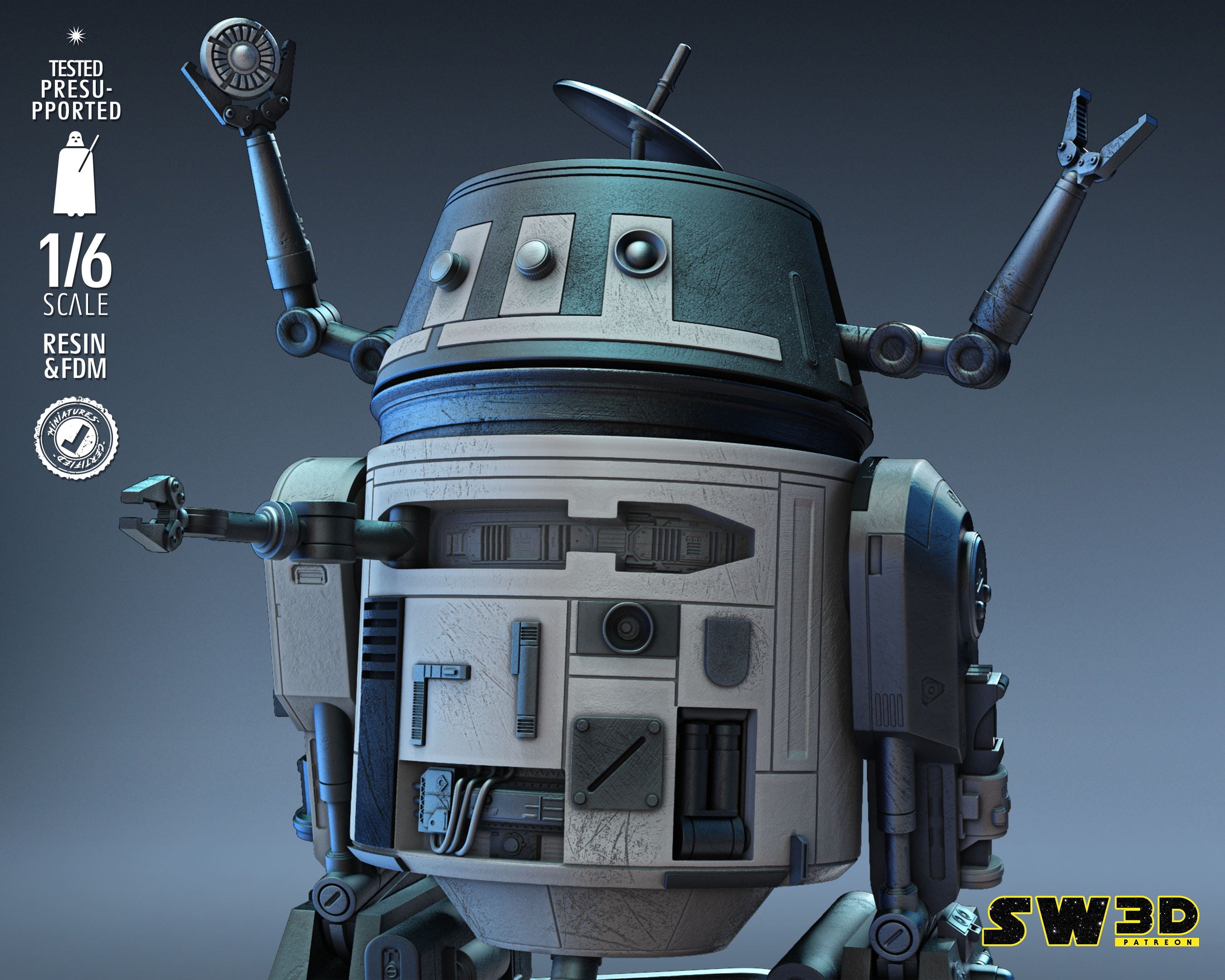 Chopper C1-10P Sculpt (Fan Art) Star Wars - 6 or 12 Scale - 3D Print