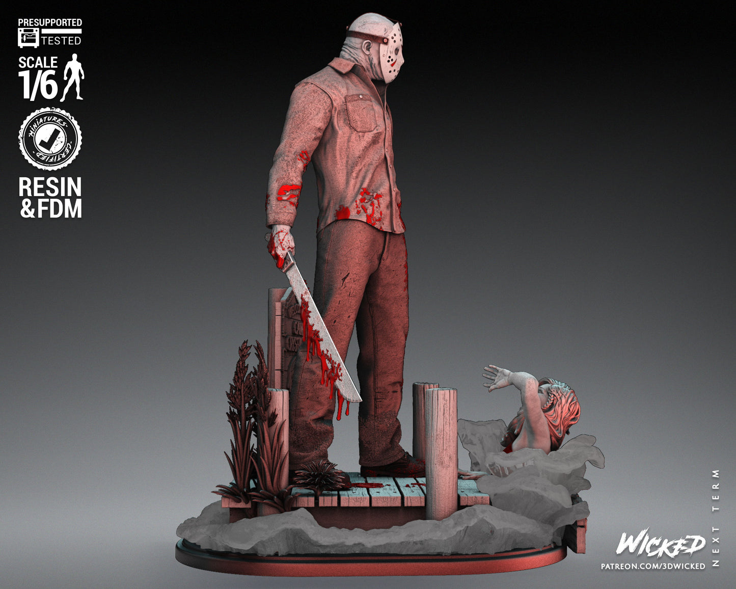 Jason (Fan Art) Sculpture - 6 or 12 scale (440mm or 220mm) - 3D Print