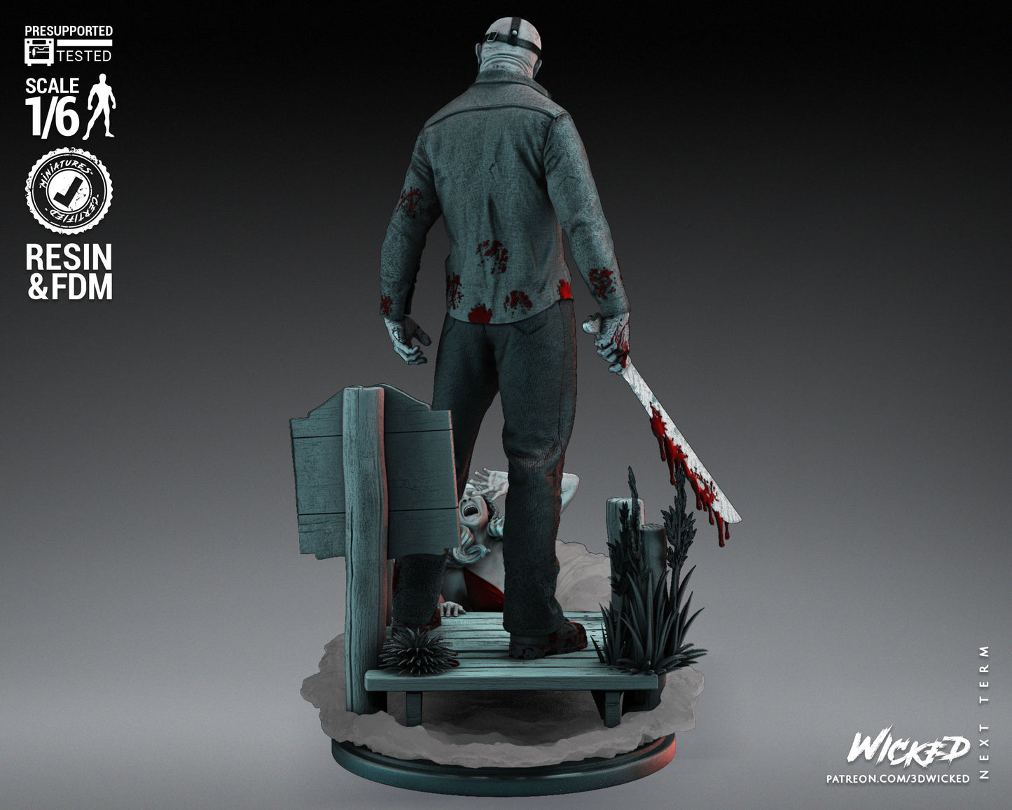 Jason (Fan Art) Sculpture - 6 or 12 scale (440mm or 220mm) - 3D Print