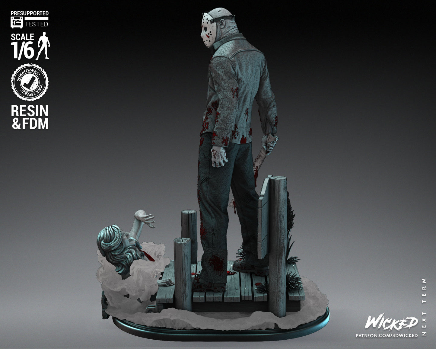 Jason (Fan Art) Sculpture - 6 or 12 scale (440mm or 220mm) - 3D Print