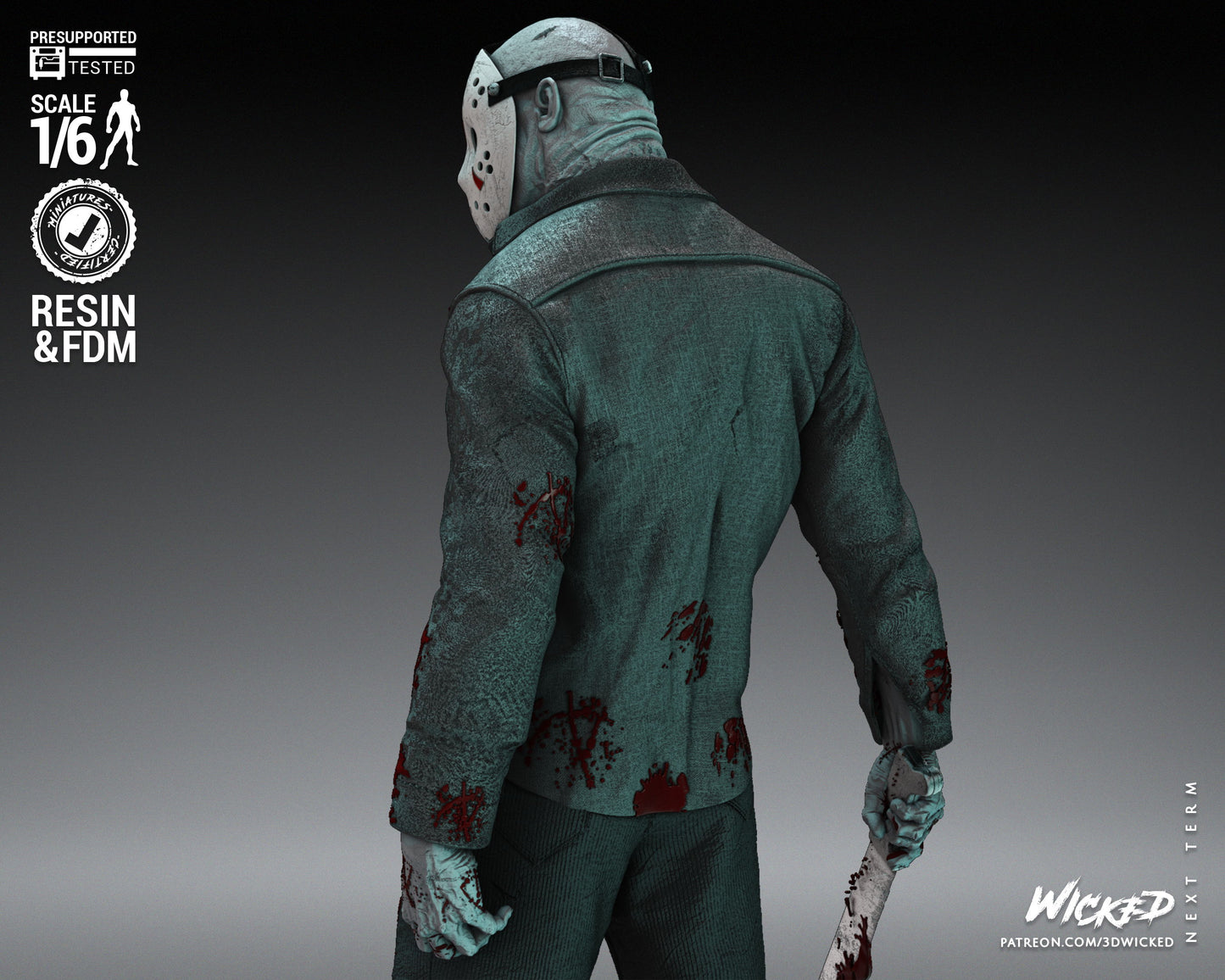 Jason (Fan Art) Sculpture - 6 or 12 scale (440mm or 220mm) - 3D Print