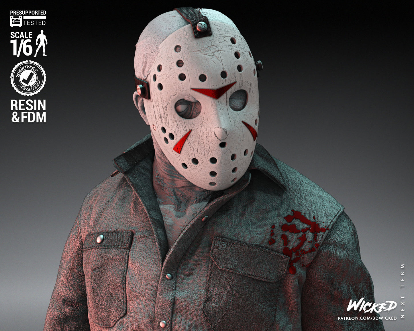 Jason (Fan Art) Sculpture - 6 or 12 scale (440mm or 220mm) - 3D Print