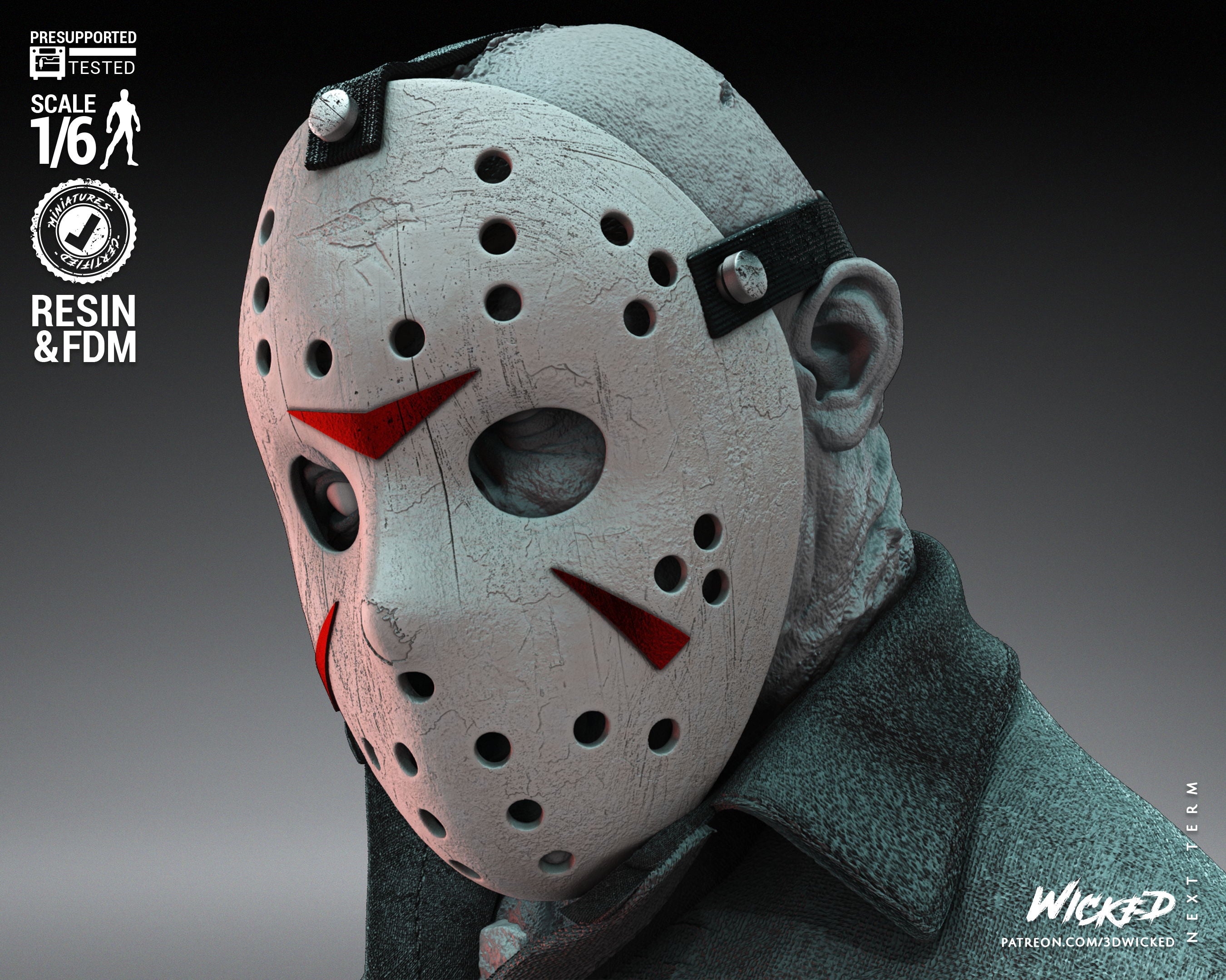 Jason (Fan Art) Sculpture - 6 or 12 scale (440mm or 220mm) - 3D Print