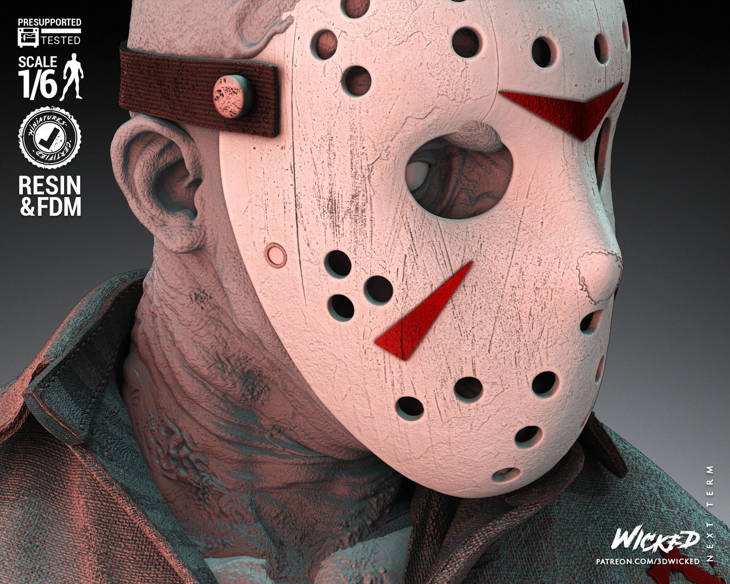 Jason (Fan Art) Sculpture - 6 or 12 scale (440mm or 220mm) - 3D Print