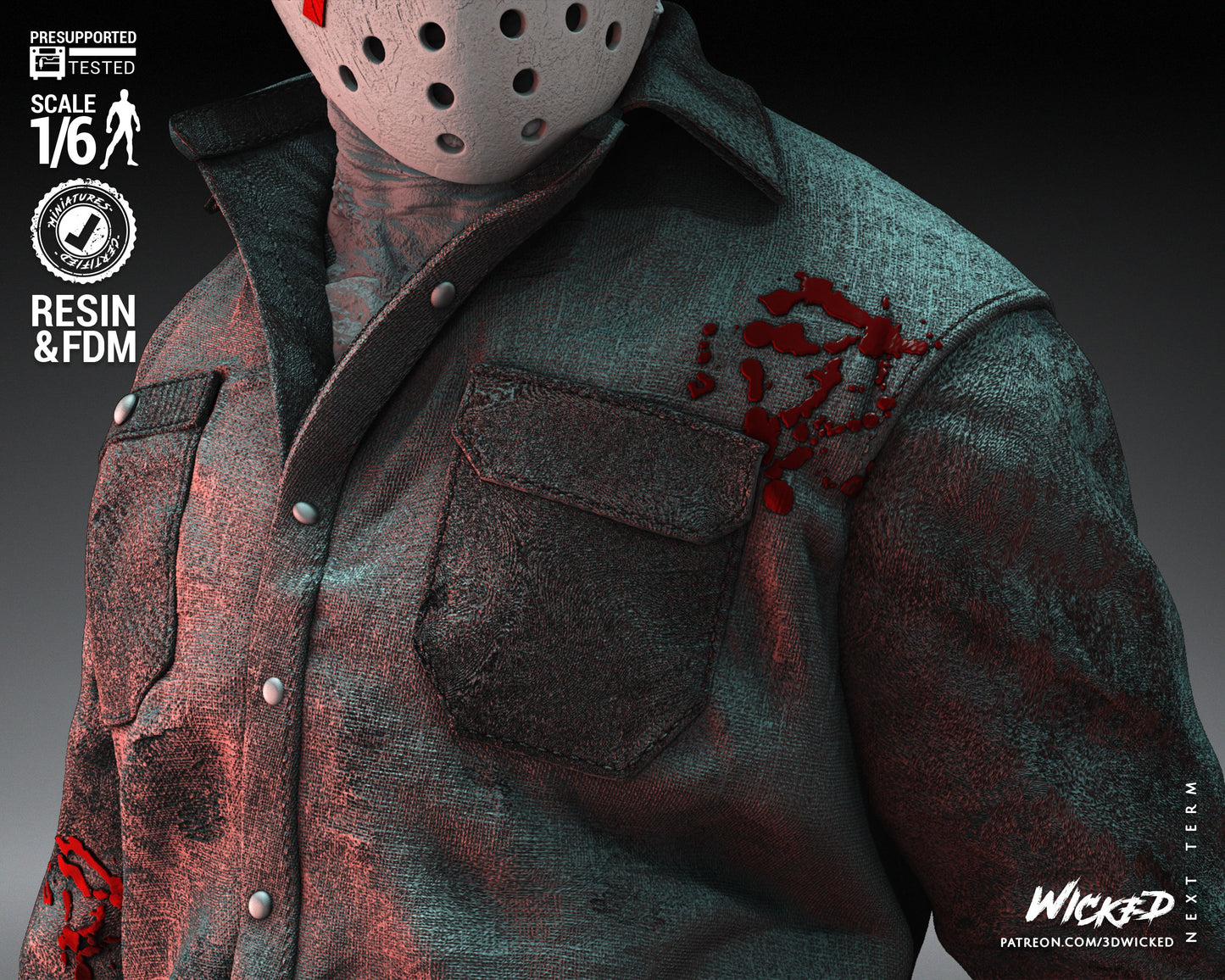 Jason (Fan Art) Sculpture - 6 or 12 scale (440mm or 220mm) - 3D Print