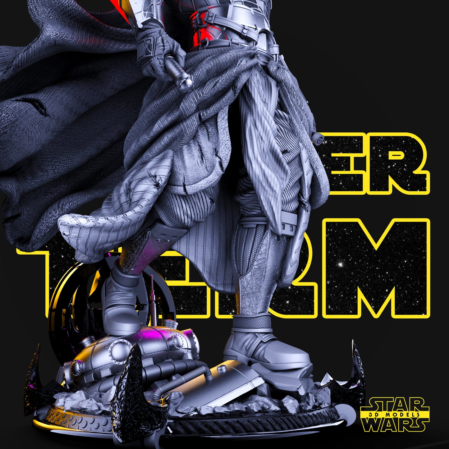Darth Revan Sculpture (Fan Art) - 1:6 or 1:12 Scale (320mm or 160mm Long) - 3D Printed