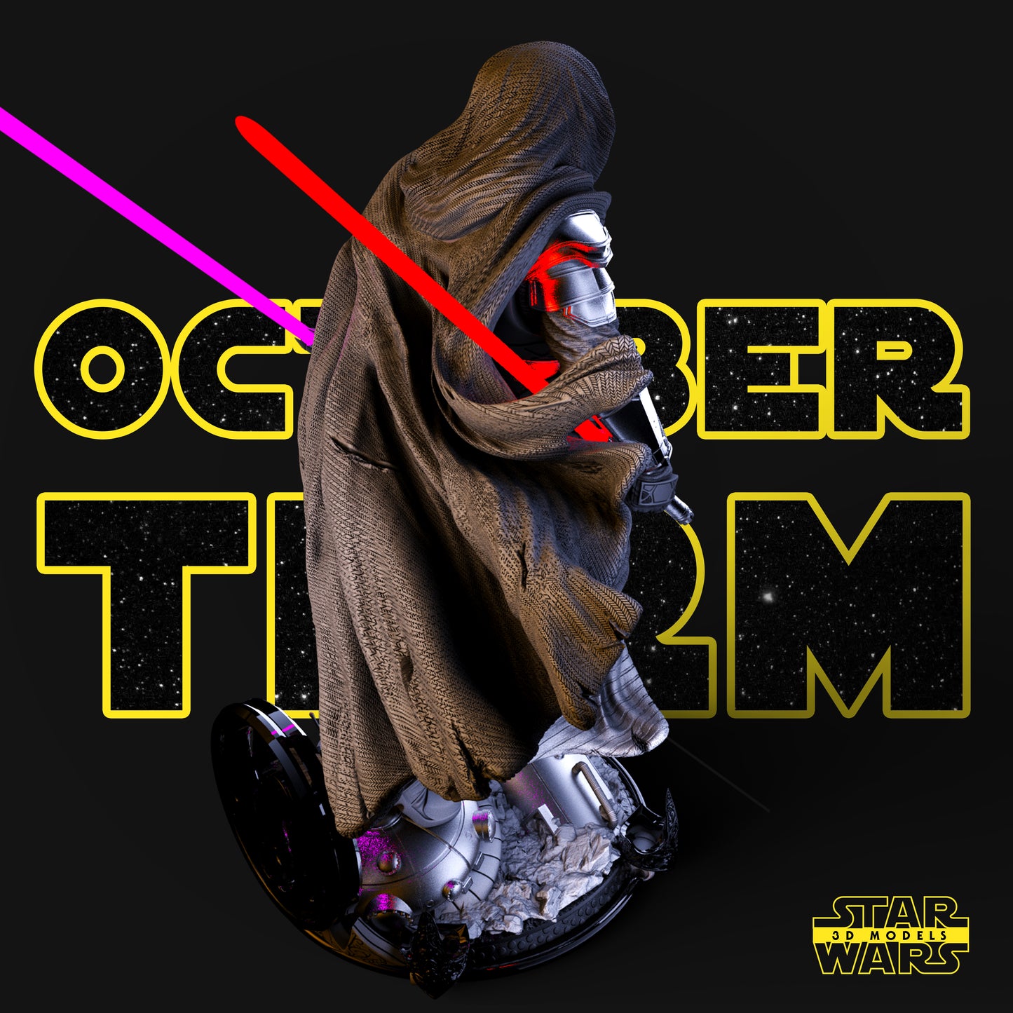 Darth Revan Sculpture (Fan Art) - 1:6 or 1:12 Scale (320mm or 160mm Long) - 3D Printed