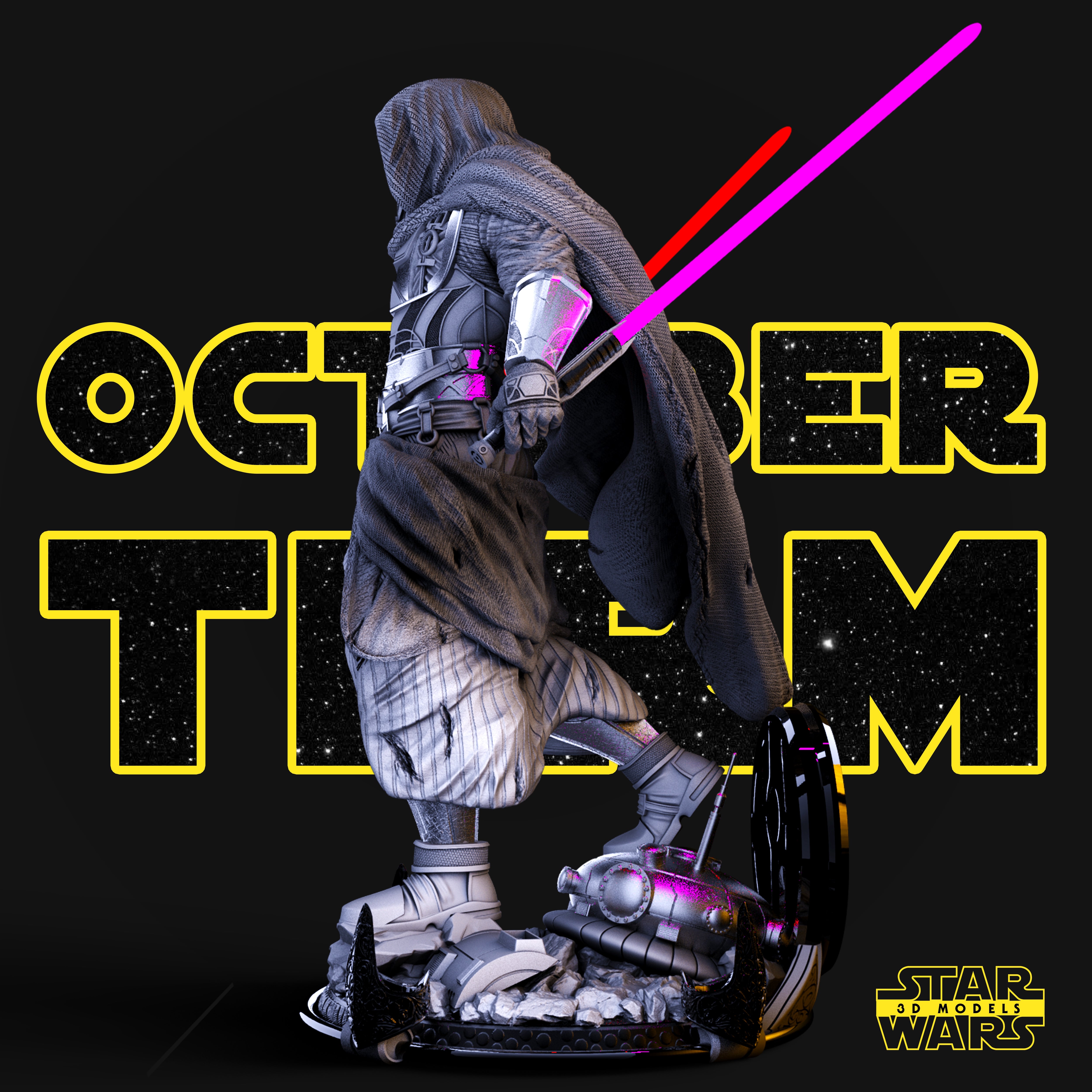 Darth Revan Sculpture (Fan Art) - 1:6 or 1:12 Scale (320mm or 160mm Long) - 3D Printed