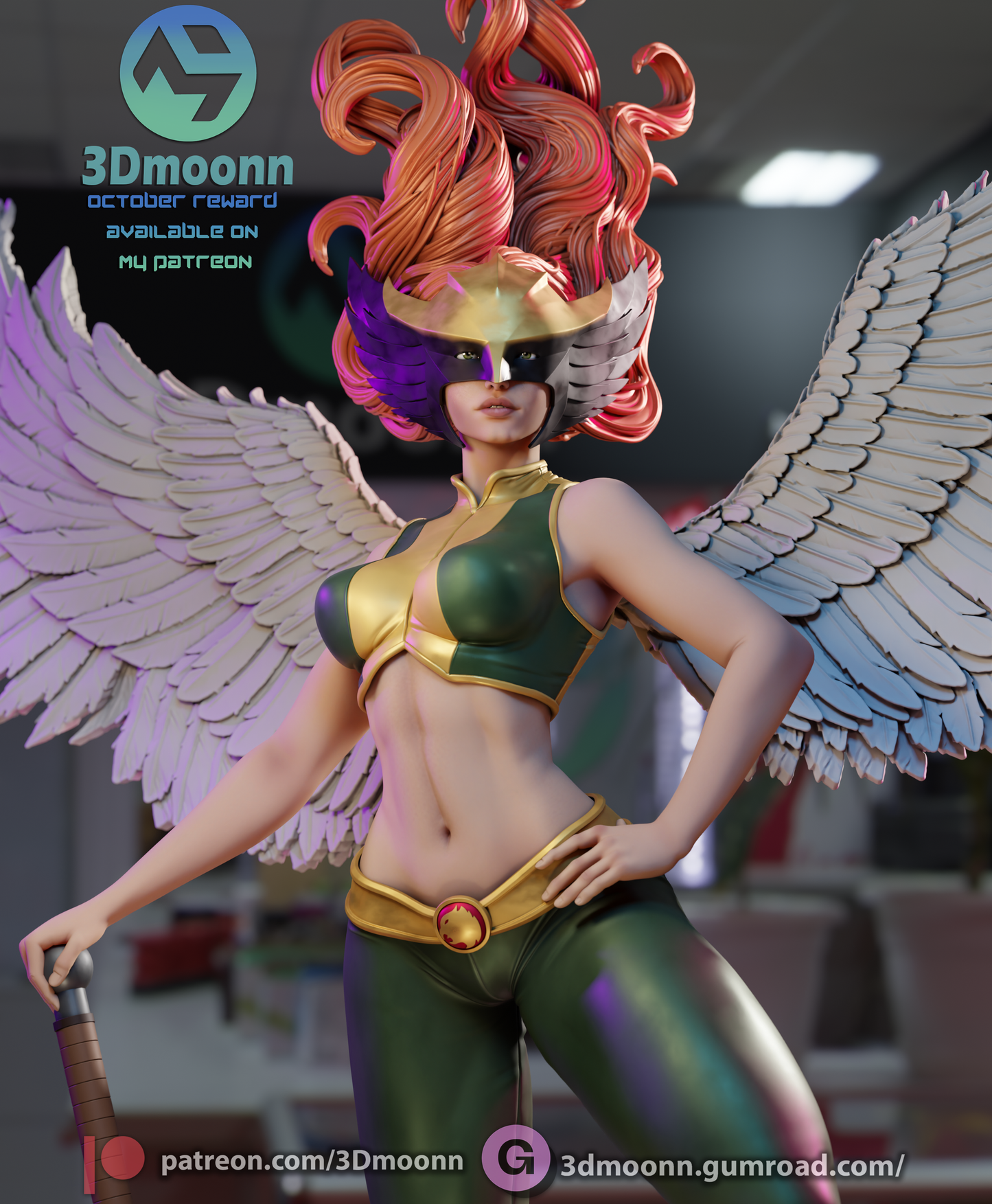 Hawkgirl (Shiera Sanders) - 3d Printed 1:6 model kit (Fan Art)