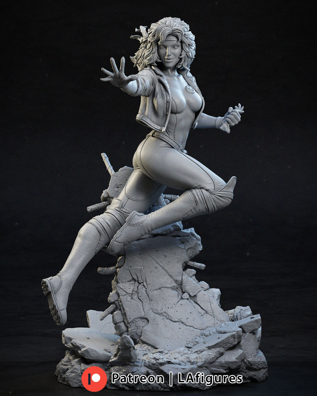 Rogue (X-Men) Statue - Fan Art 10 or 12 scale 213mm - 3D Print