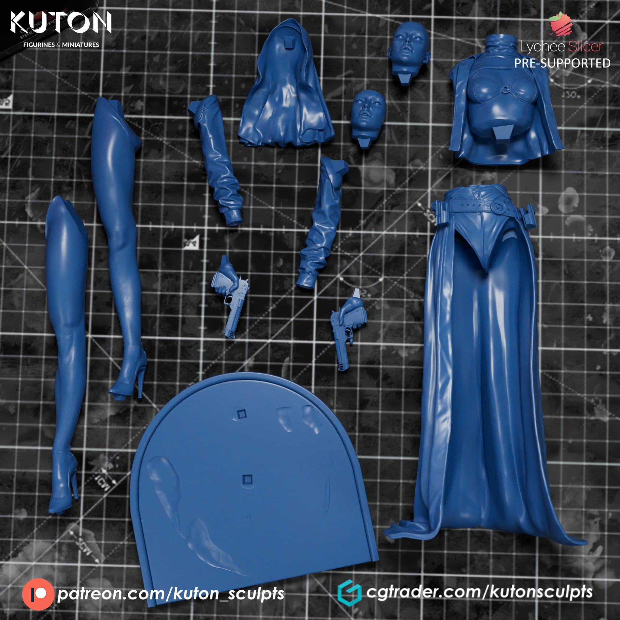 Warrior Nun - 3D Printed model kit - 1/9 scale