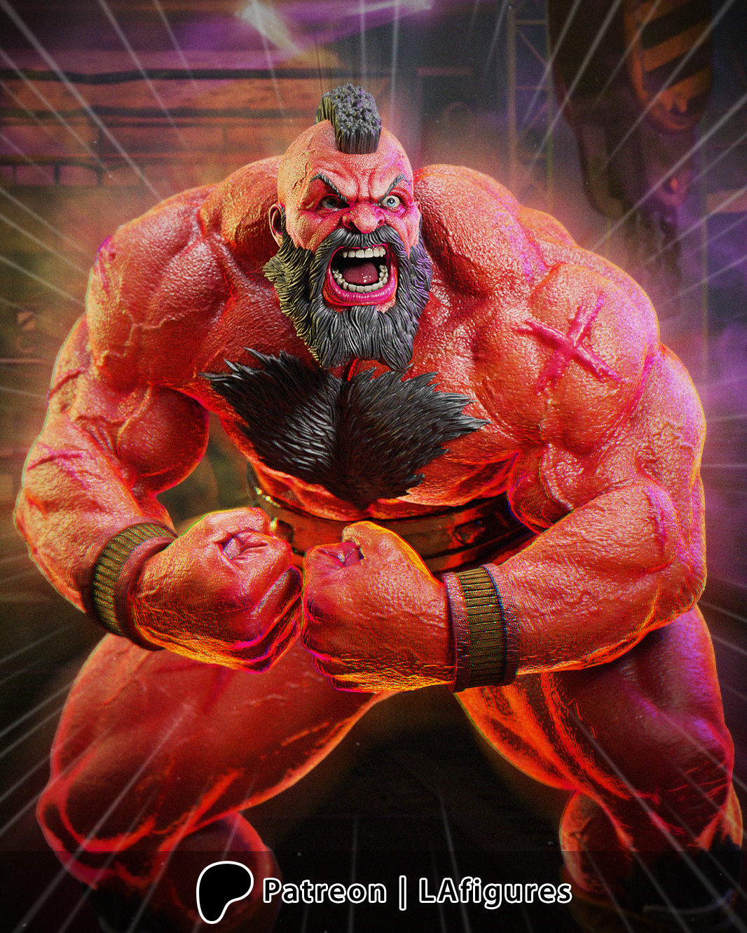 Zangief (Street Fighter) Statue - Fan Art 10 scale 3D Print Kit