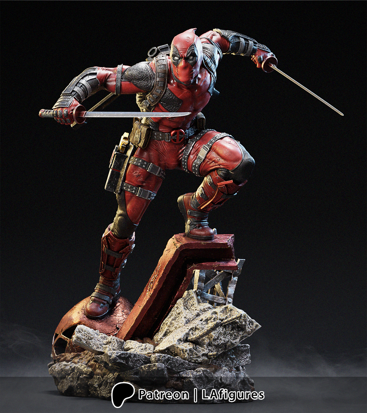Deadpool (3D Printed) Fan Art - Various Scales - LA Figures