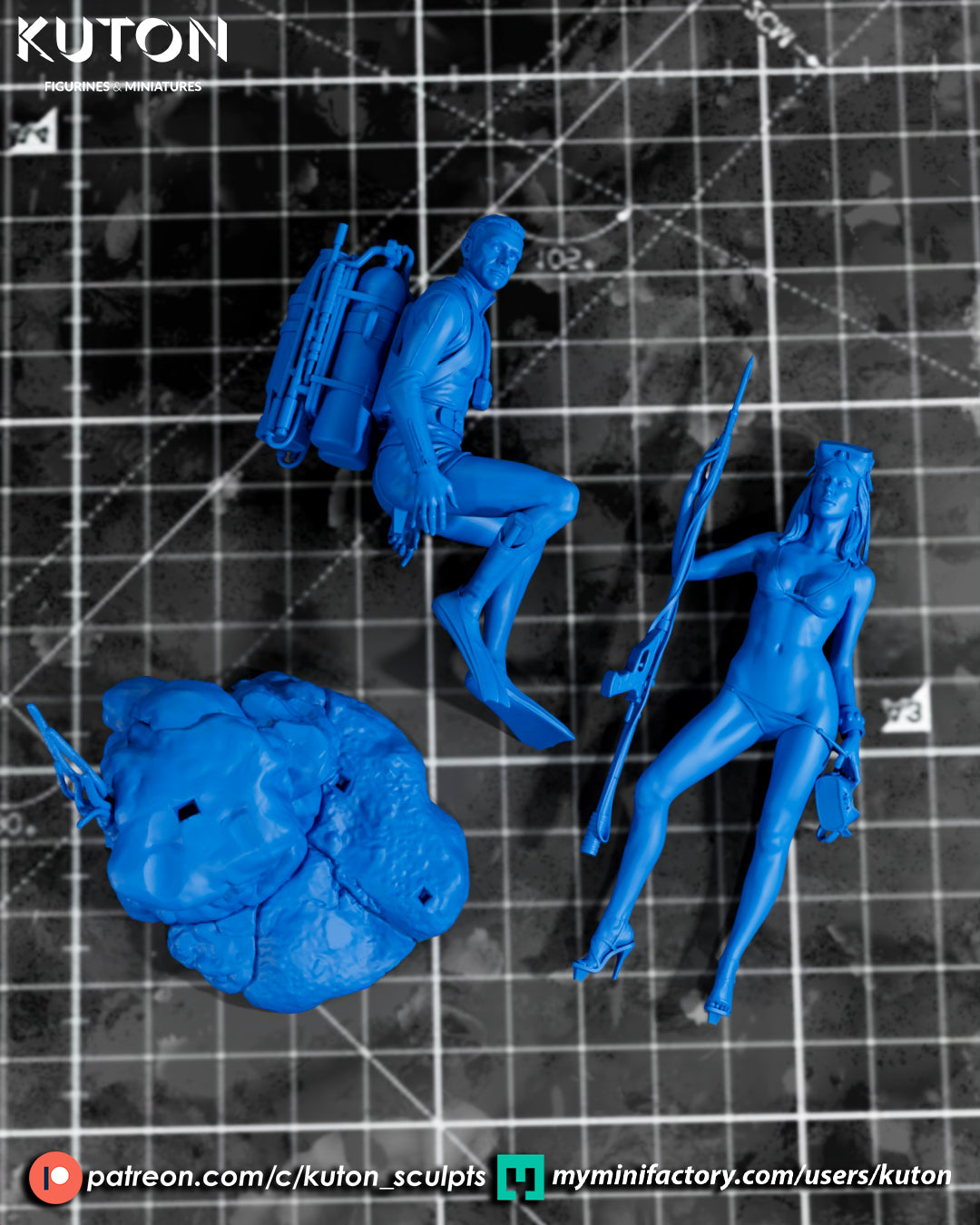 007 Diorama - 3D Printed Model kit - 10 Scale and Miniature 90mm