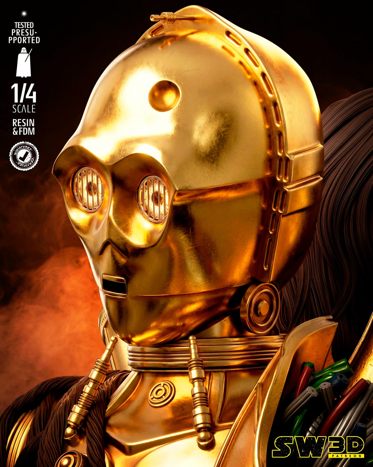 Chewbacca Bust (Star Wars) - 3D printed model kit (Fan Art)