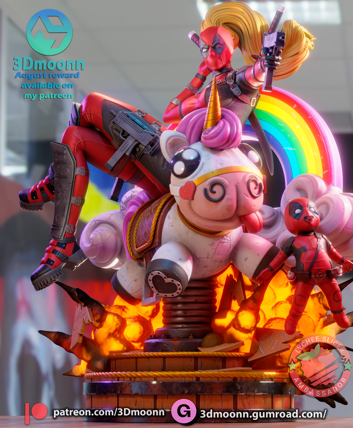 Lady Deadpool - 3d Printed 1:6 model kit (Fan Art)