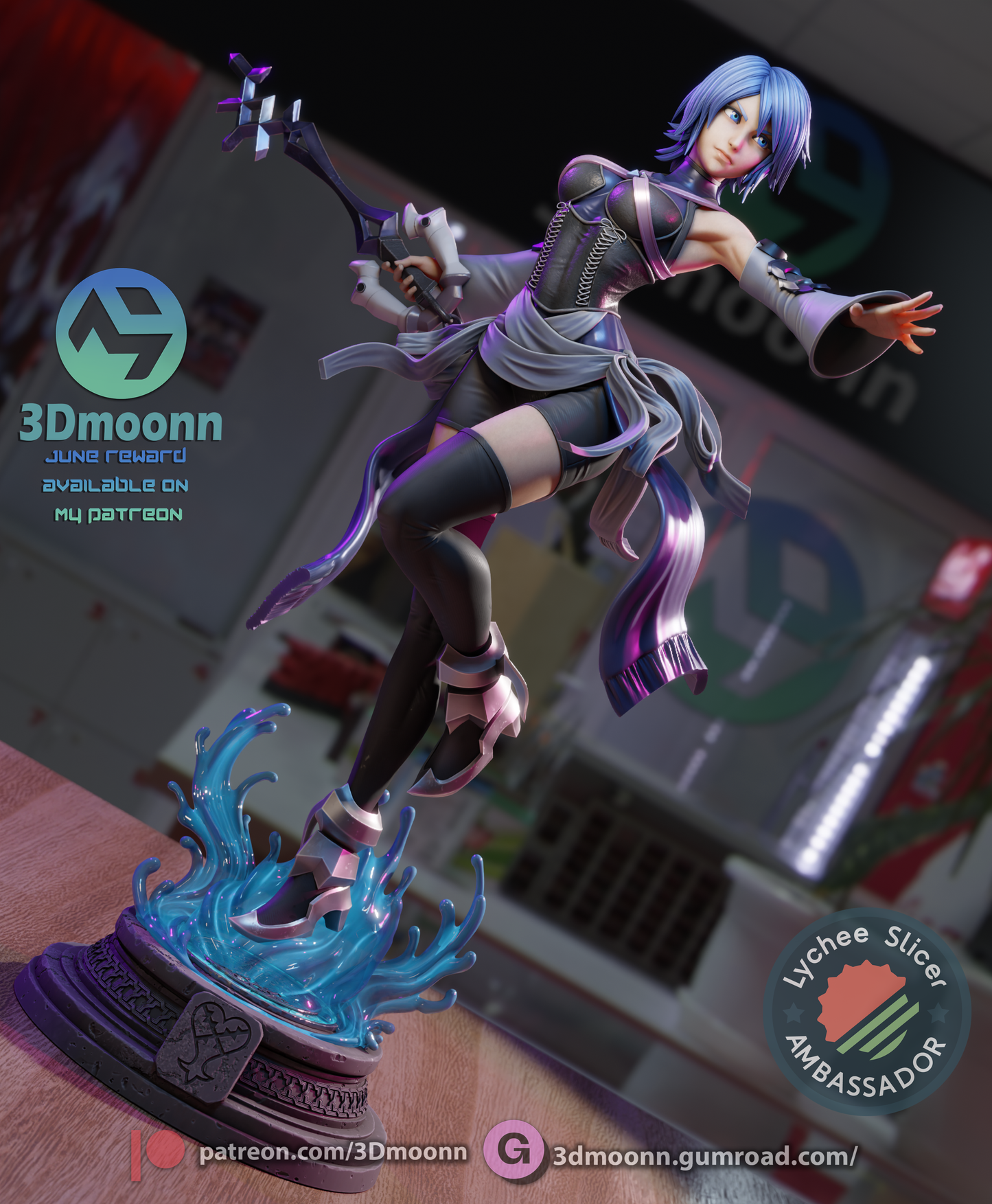 Aqua  (Kingdom Hearts) - 3d Printed 1:6 model kit (Fan Art)