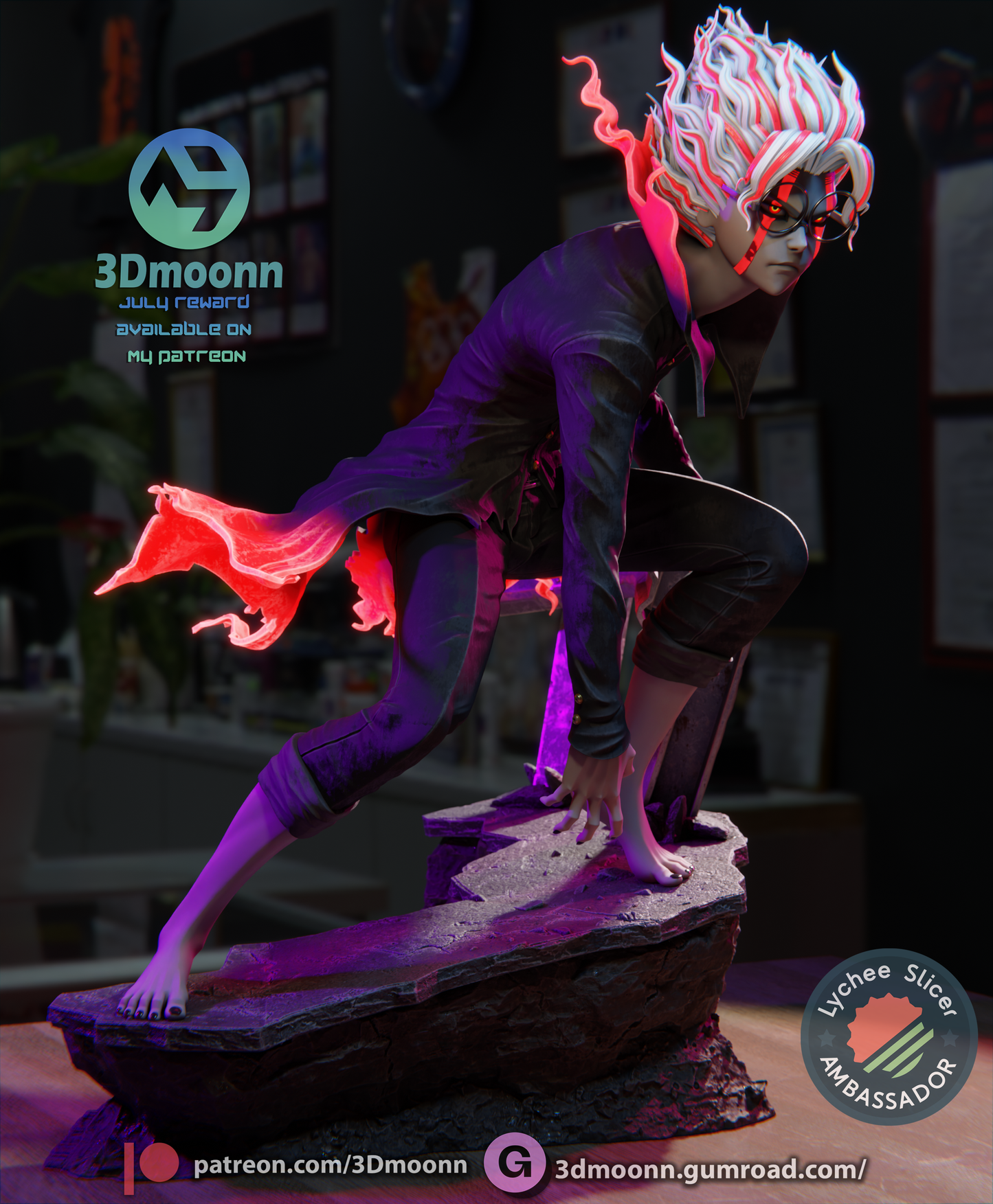 Okarun (Dandadan) Statue - Fan Art - 3D Print Kit