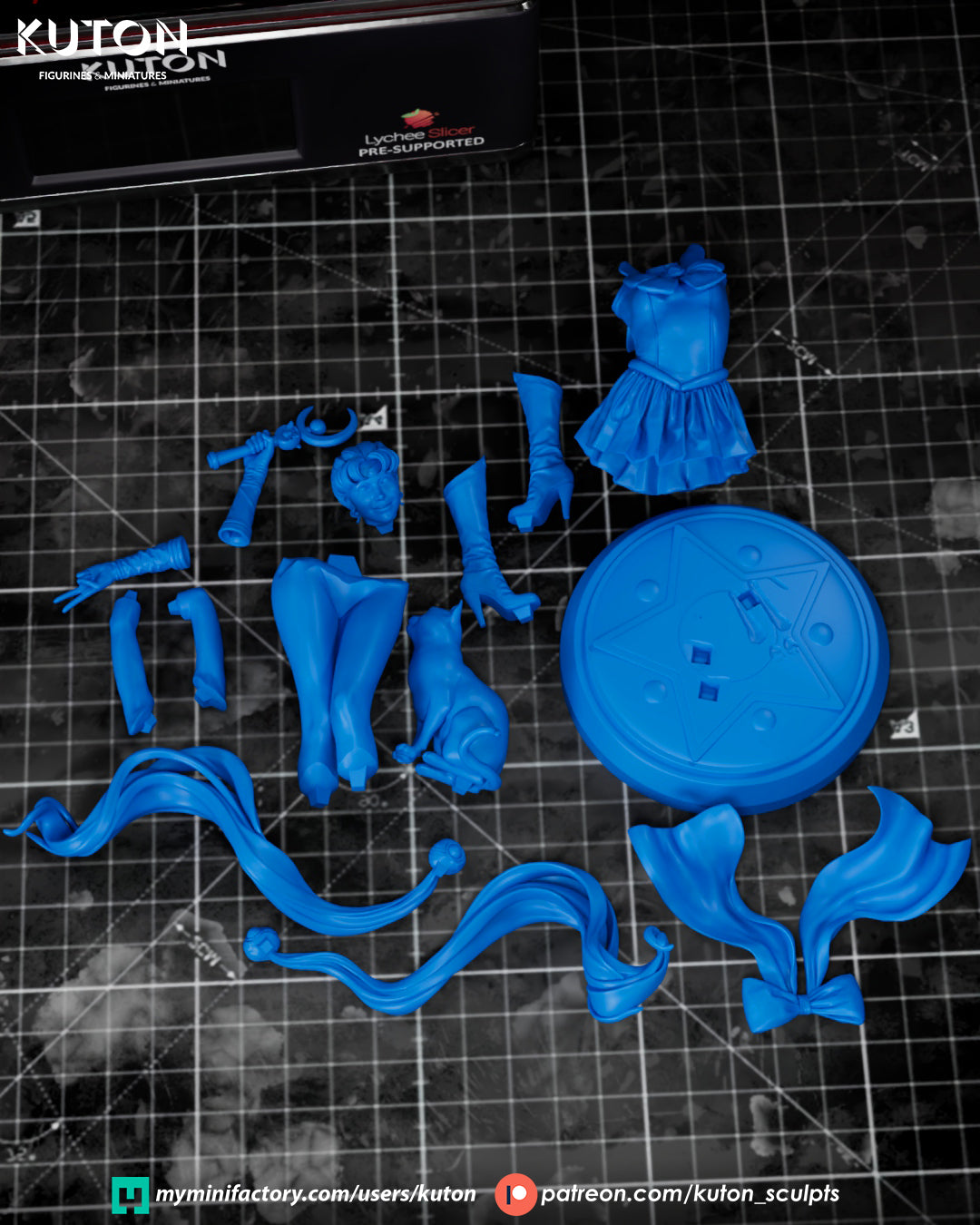 Sailor Moon (Usagi Tsukino) - 3D Printed Model Kit - Fan Art
