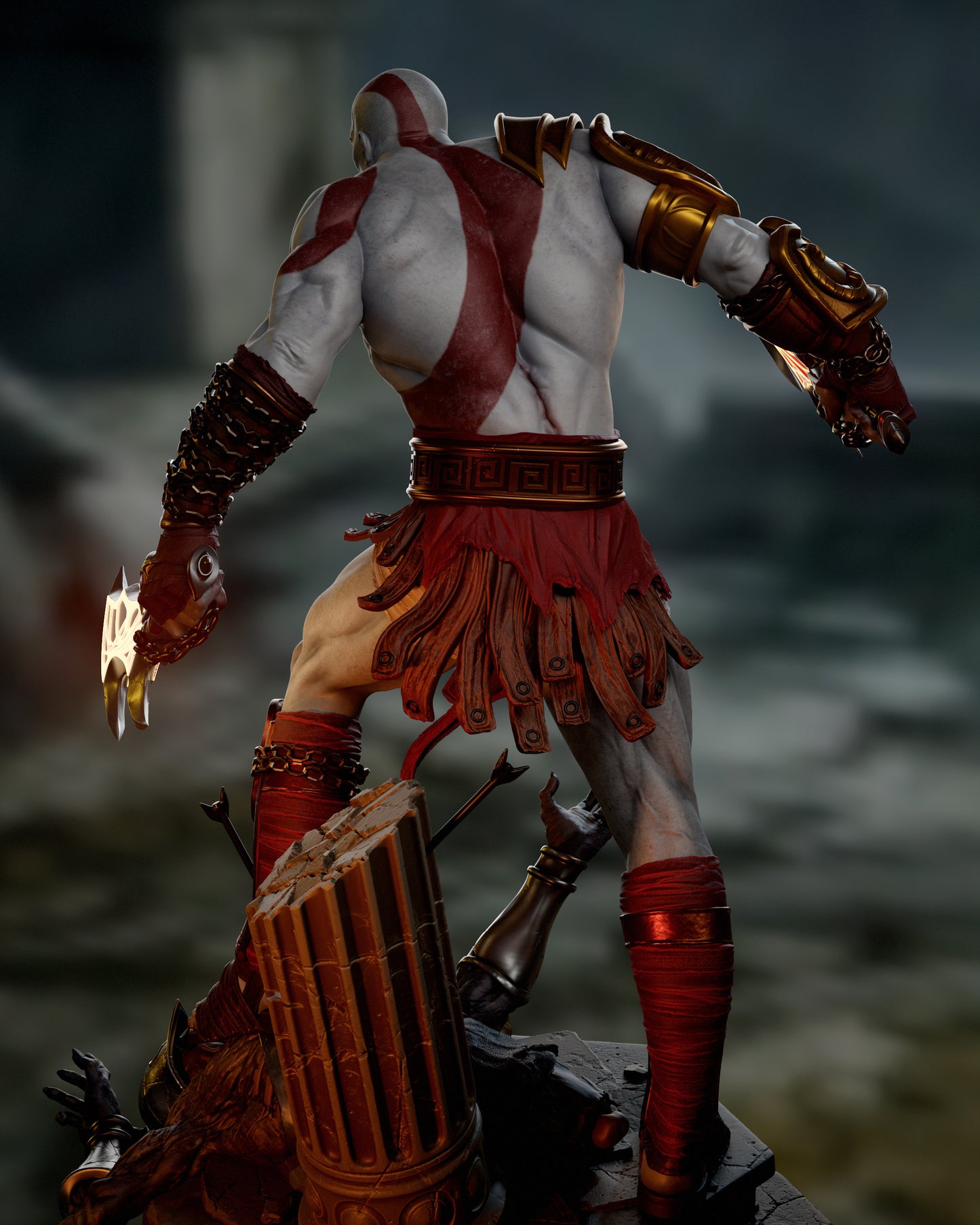 Kratos God of War - 3D printed Statue Model kit 6 Scale