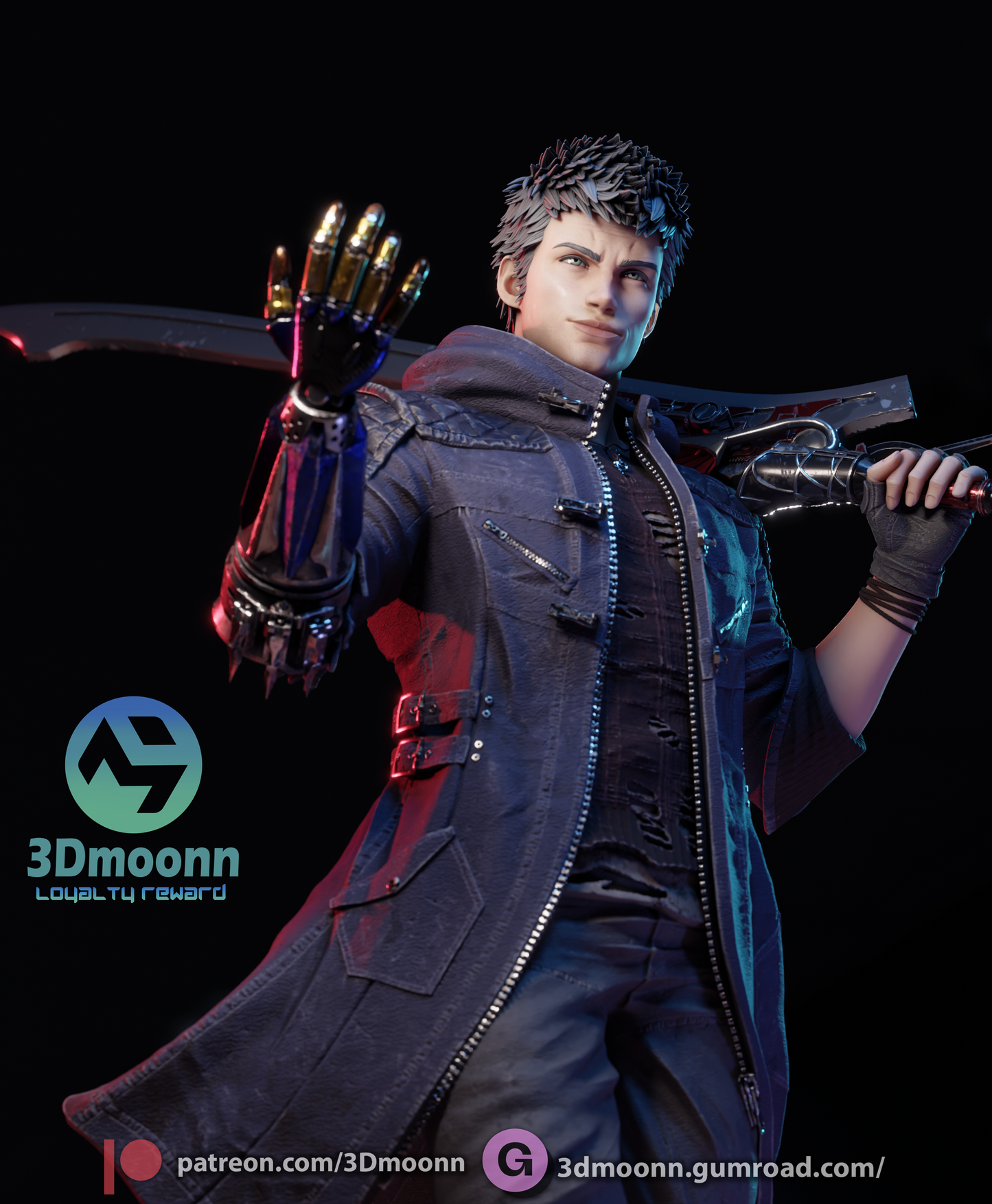 Nero (Devil May) - 3d Printed 1:6 model kit (Fan Art)