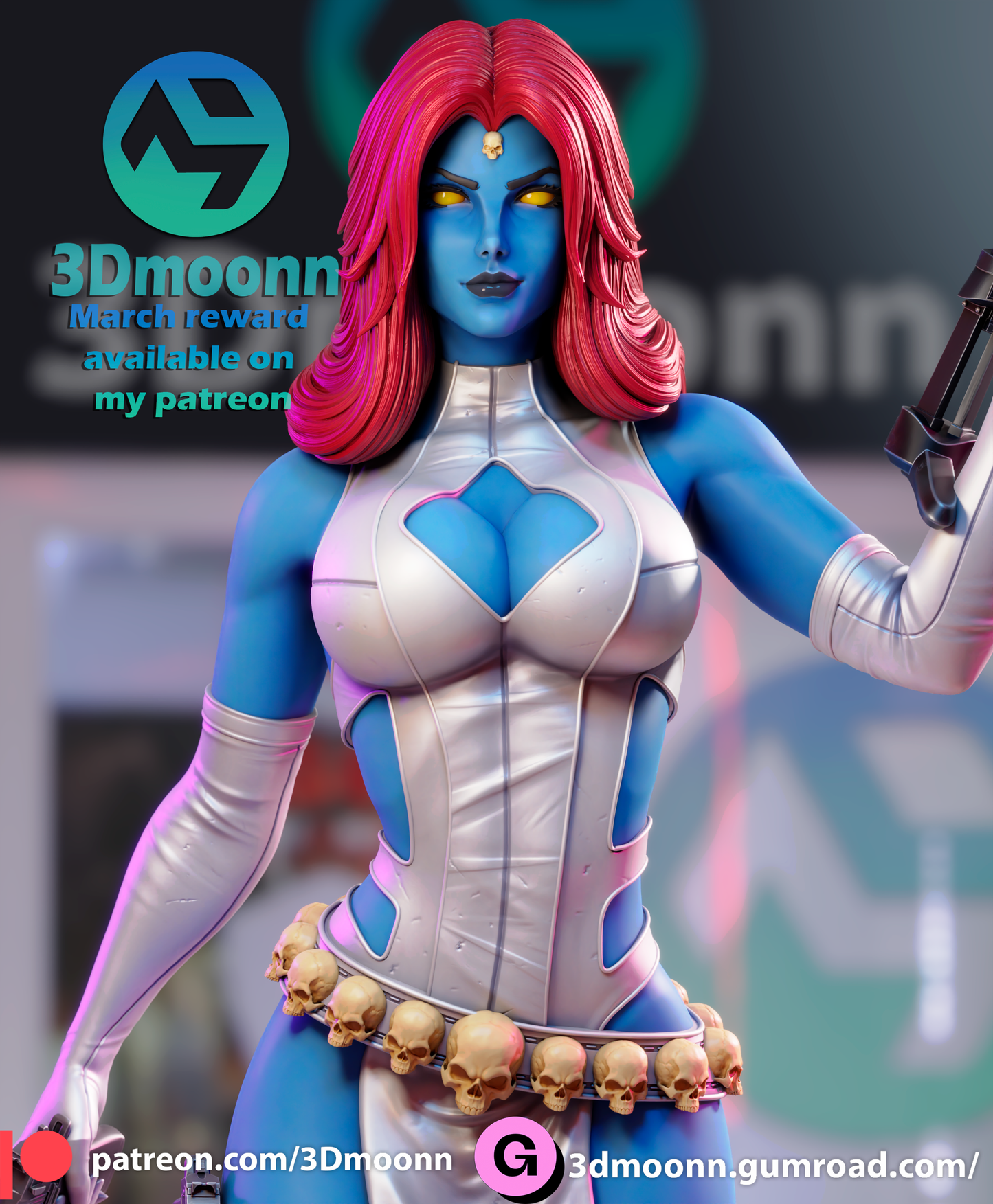 Mystique Statue  - 3D Printed Statue Model Kit- SFW and NSFW options