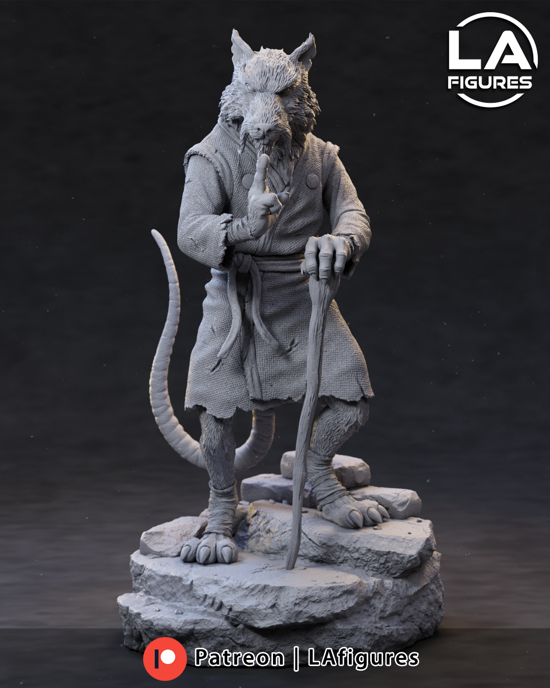 Splinter (TMNT) Statue - Fan Art 10 or 6 Scale - 3D Print Kit