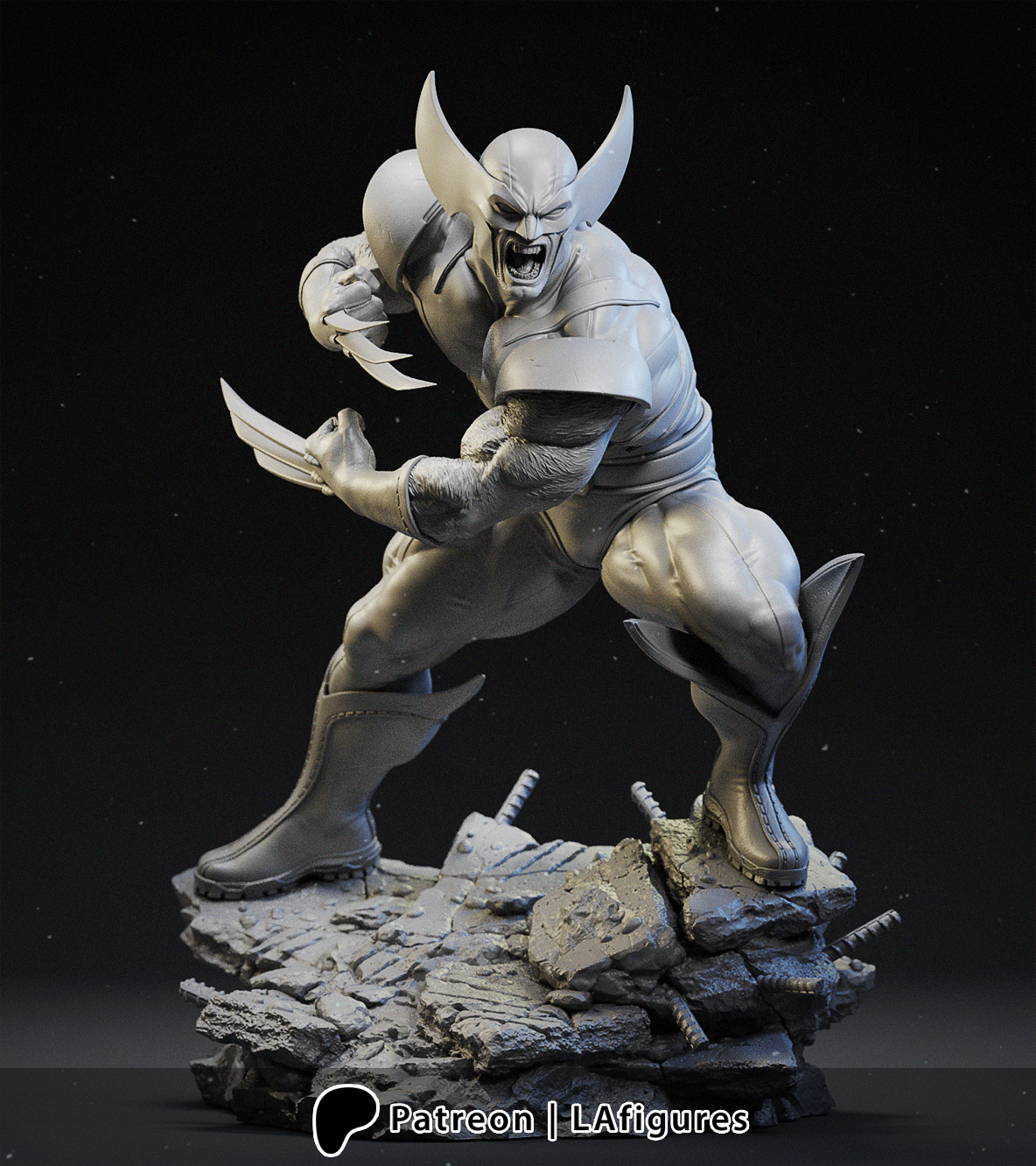 Wolverine (X-Men) Statue - Fan Art 10 scale 3D Print Kit (LA Figures)