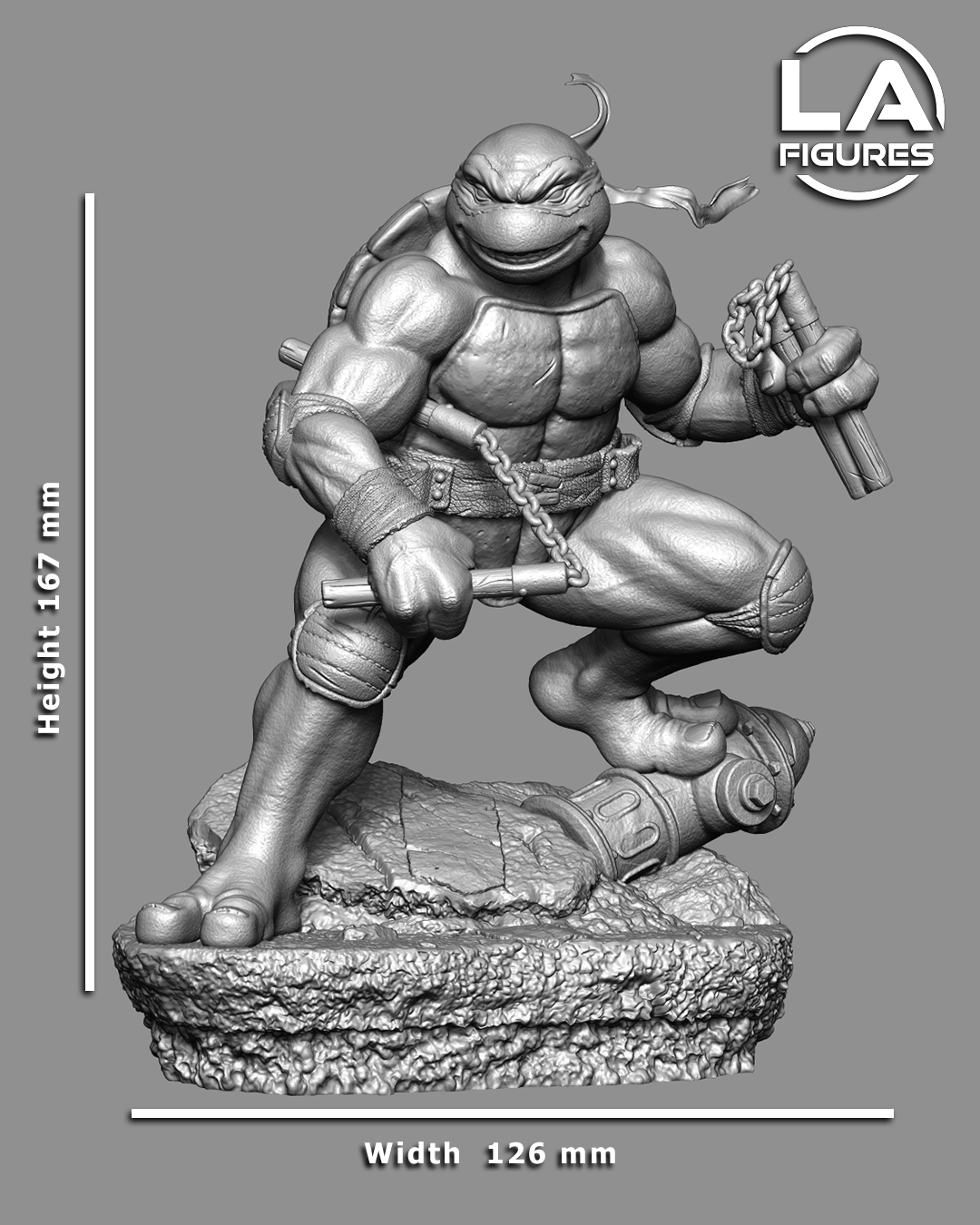 Michelangelo (TMNT) Statue - Fan Art 10 Scale (167mm) 3D Print Kit